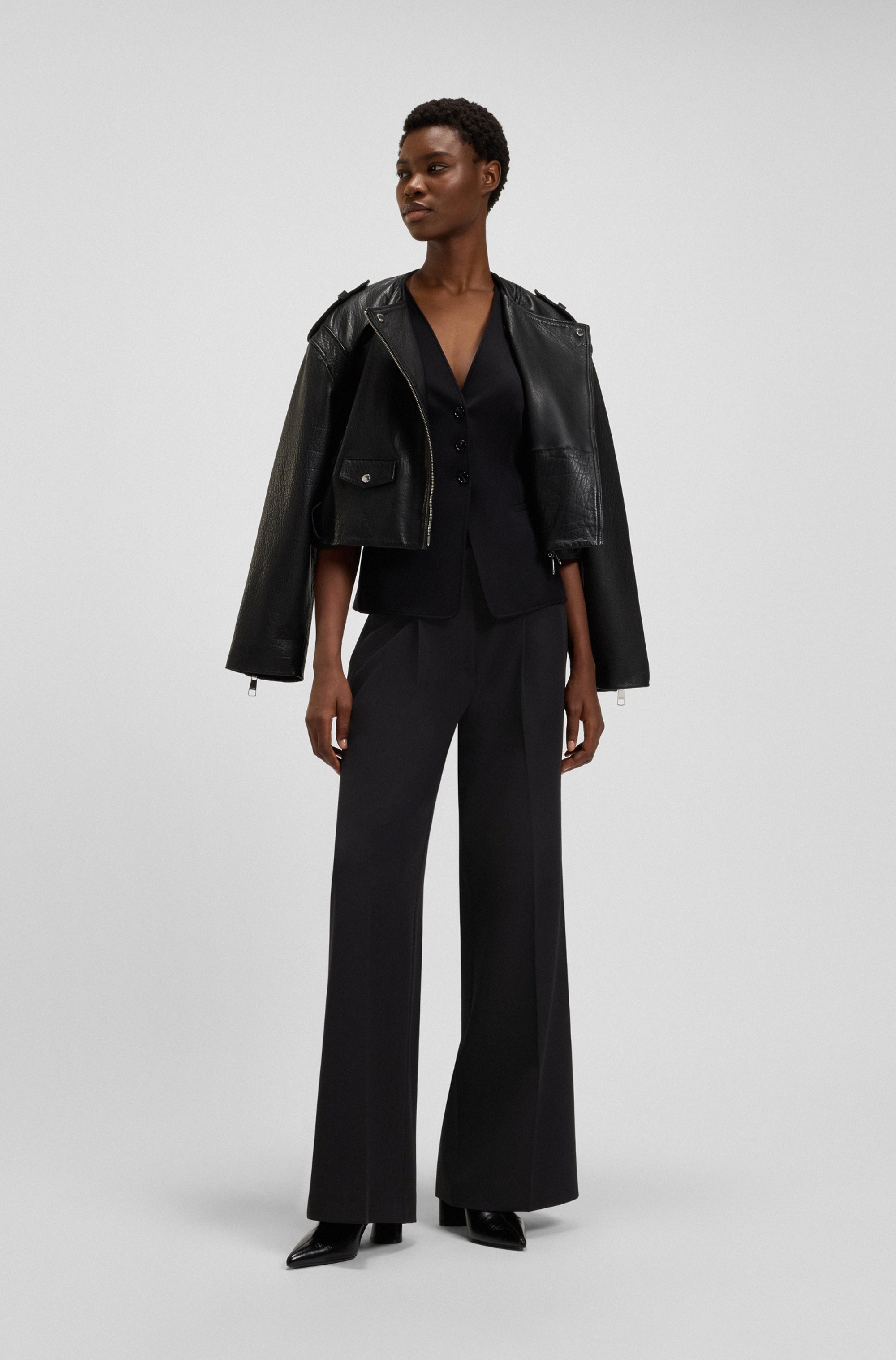 Thumbnail - BOSS ORANGE Anzughose "Tiwi Premium Damenmode" Wide Leg mit Bügelfalte