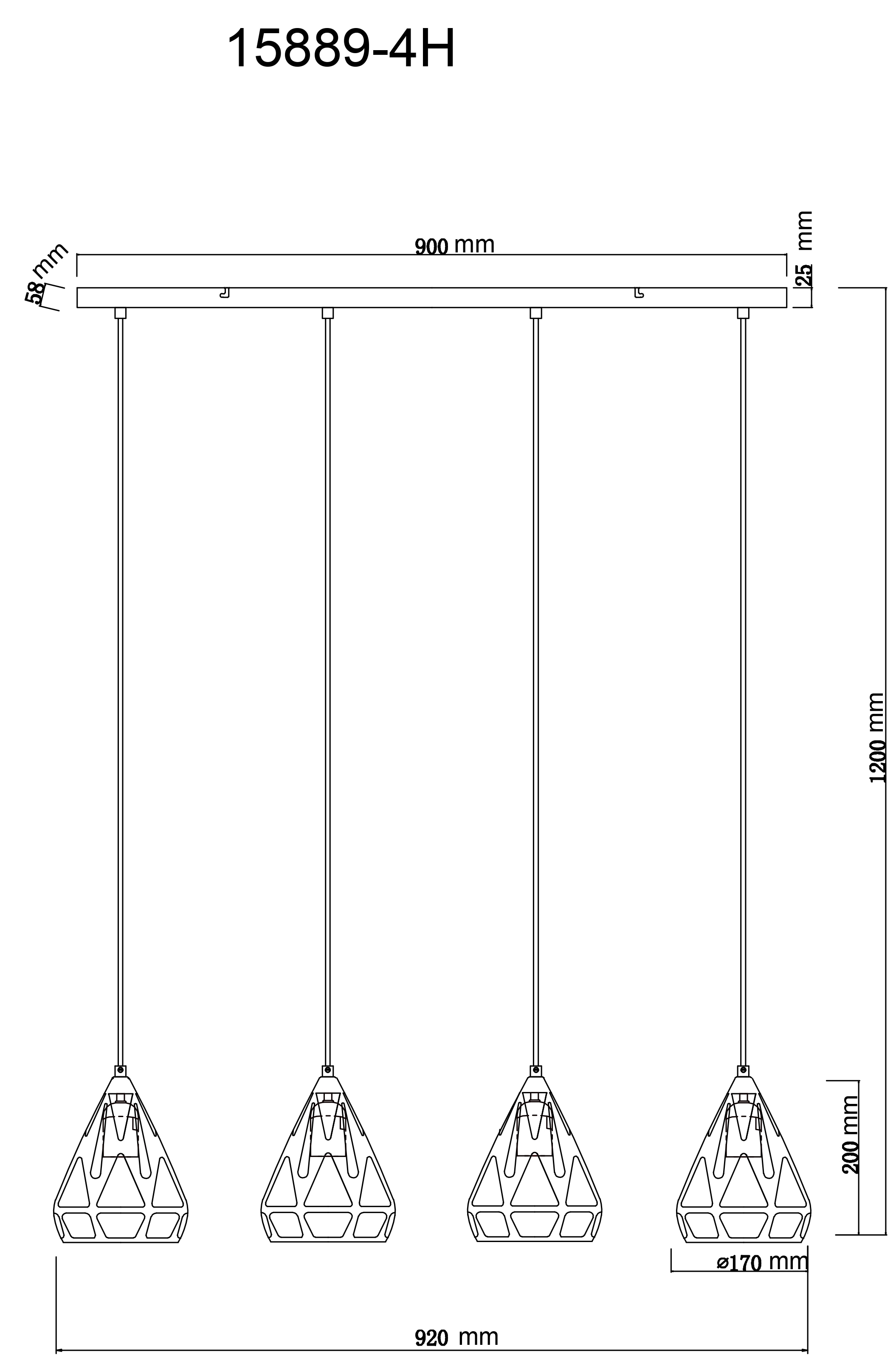 GLOBO LIGHTING Hängeleuchte »HASSAN«, Leuchtmittel E27 | ohne Leuchtmittel, Hängelampe/Pendelleuchte/Esszimmer/Wohnzimmer/Esstisch