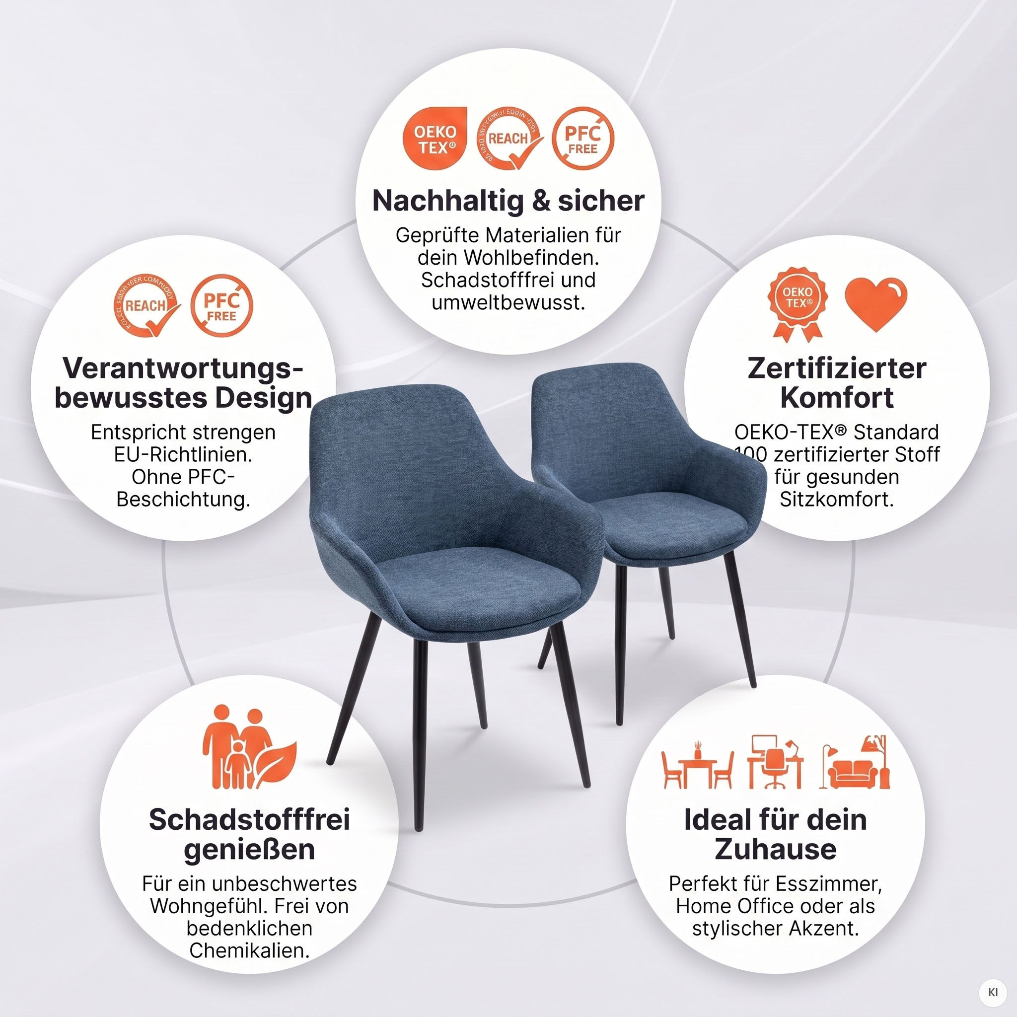 SalesFever Armlehnstuhl »Komfortabler Esszimmerstuhl zum Relaxen« (Set) 2 Stk.