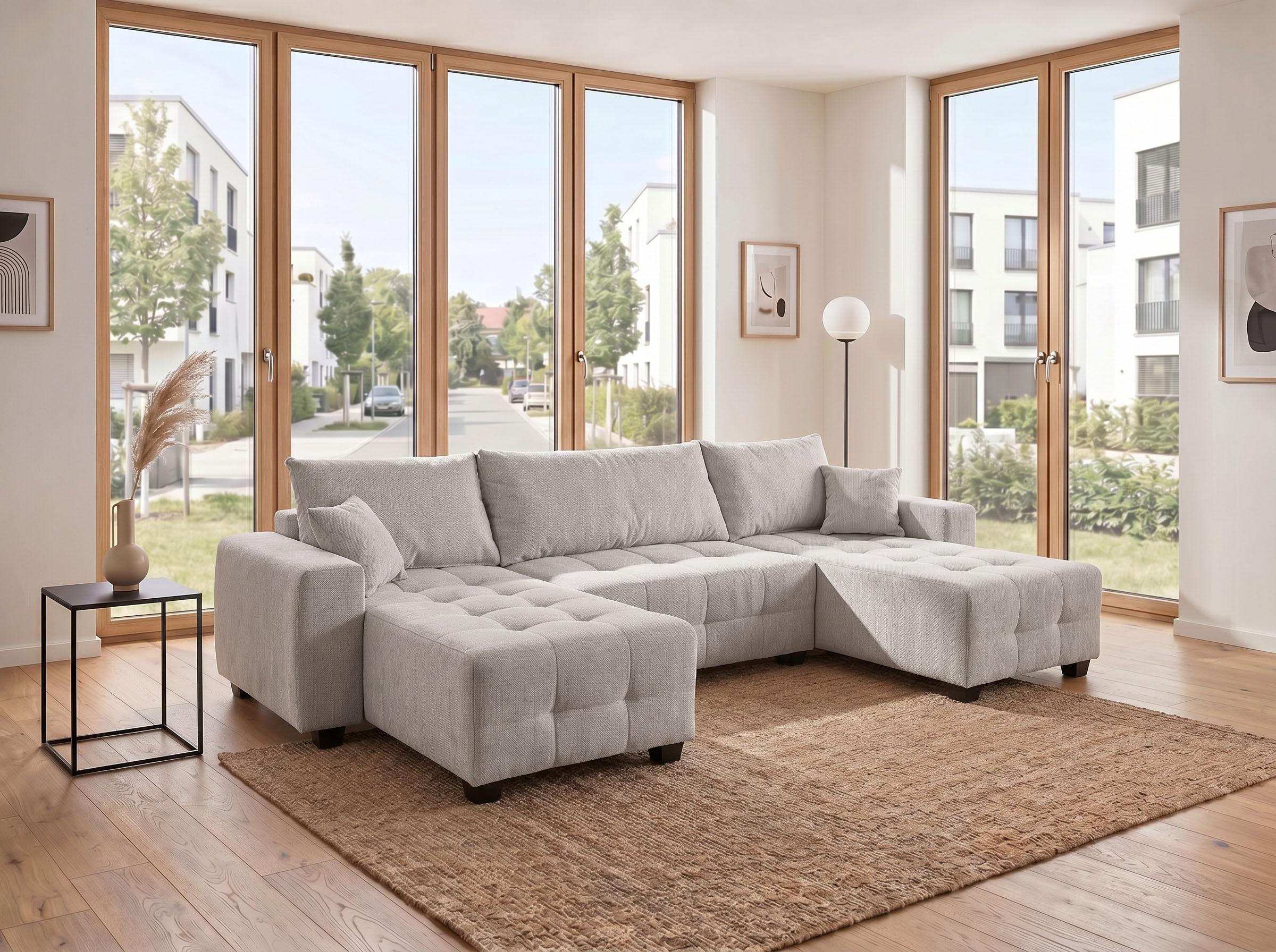 OTTO home "Bella U-Form, B: 314 cm, inkl. Schlaffunktion" inkl. Bettkasten, Bonellfederkern, extra große Liegefläche: 269x135cm