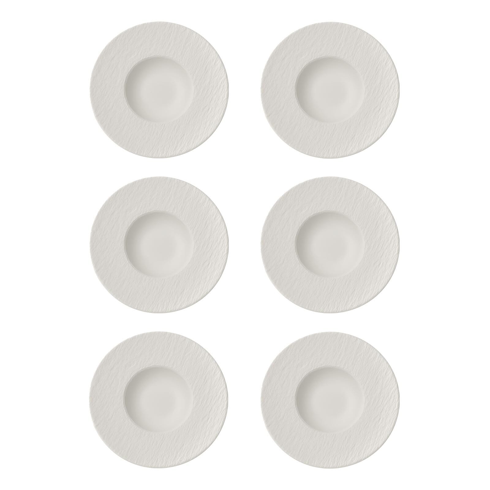 Villeroy & Boch Manufacture Rock Pastateller Weiß 28cm 6er Set 3
