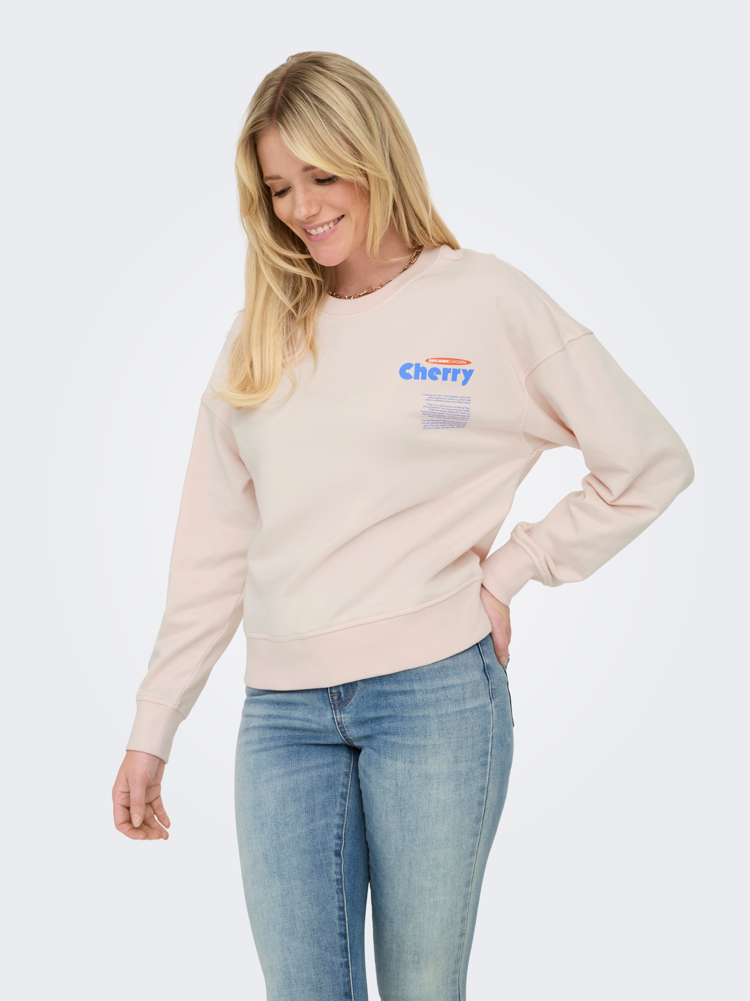 ONLY Sweatshirt "ONLPHILEA L/S FRUIT O-NECK UB SWT" günstig online kaufen