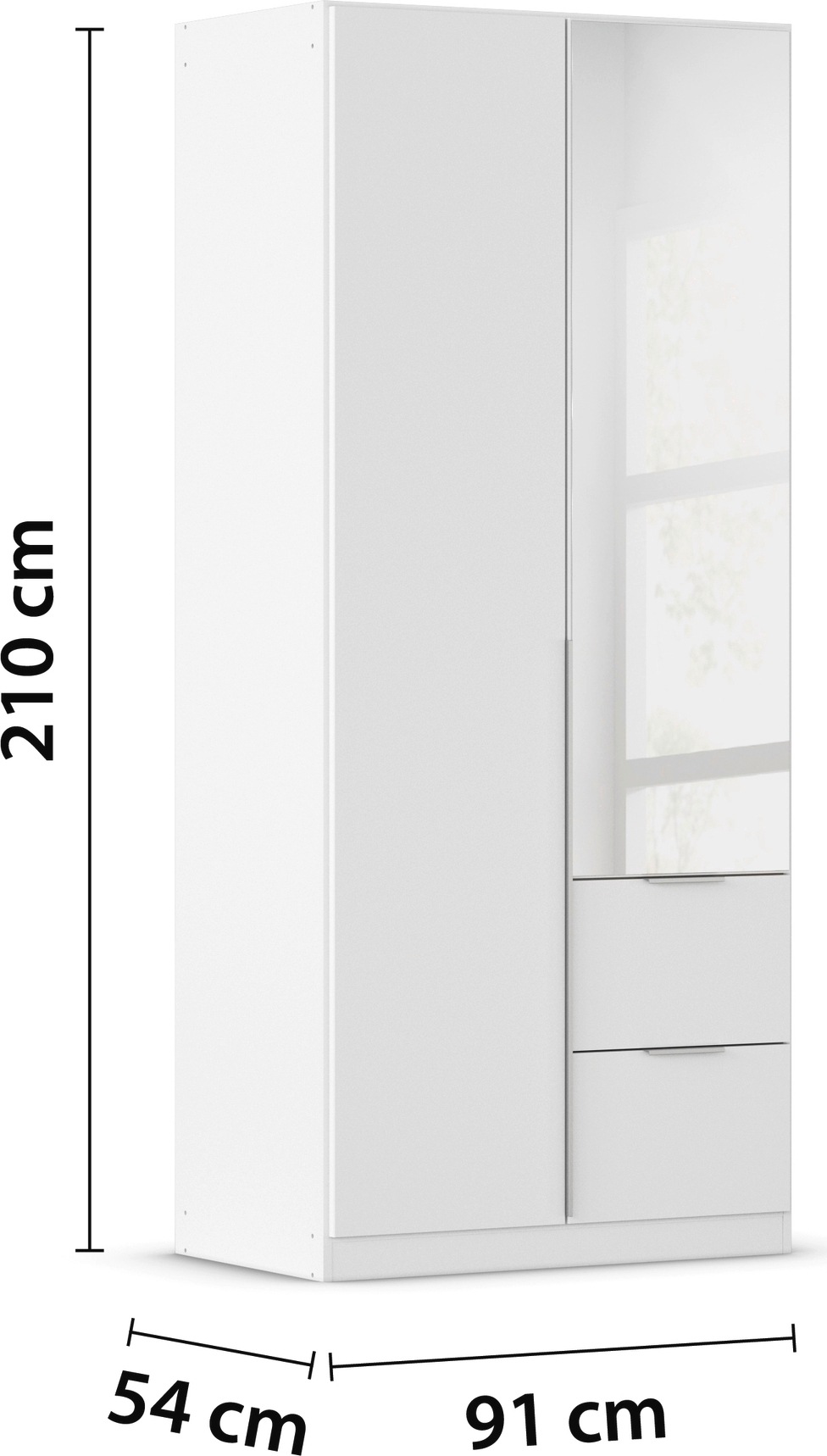 rauch Drehtürenschrank »Kleiderschrank Schrank Garderobe AGORDO mit Dekor- oder Hochglanzfront«, (in zwei Griff-Farben mit Dekor- oder Hochglanzfront), mit Außenschubkästen, in 6 Breiten und 2 Höhen MADE IN GERMANY