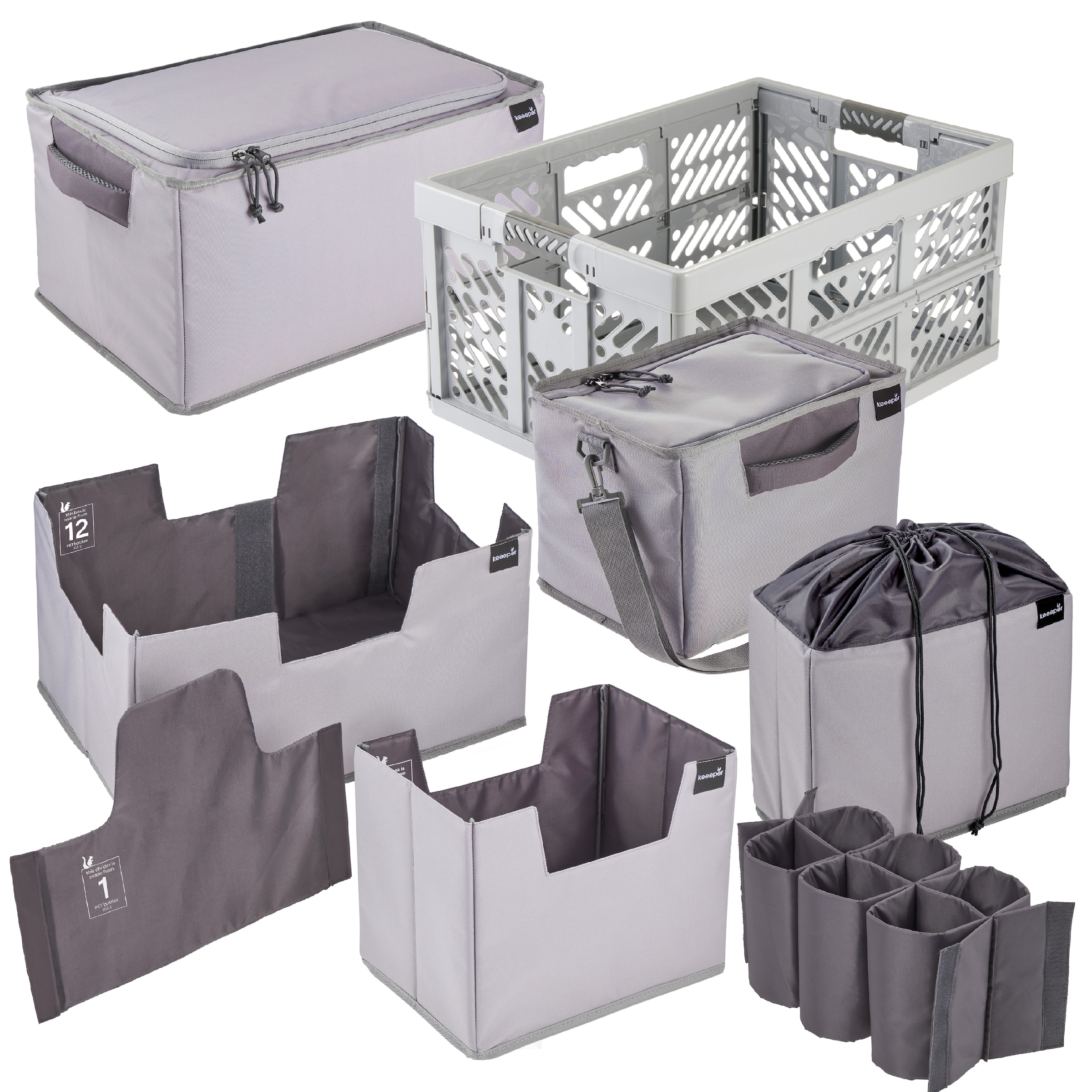 keeeper Klappbox "Profi-Klappbox ben 45 l und 5x faltbare Box und Isoliertasche neo" Soft-Touch-Griffe, zusammenklappbar
