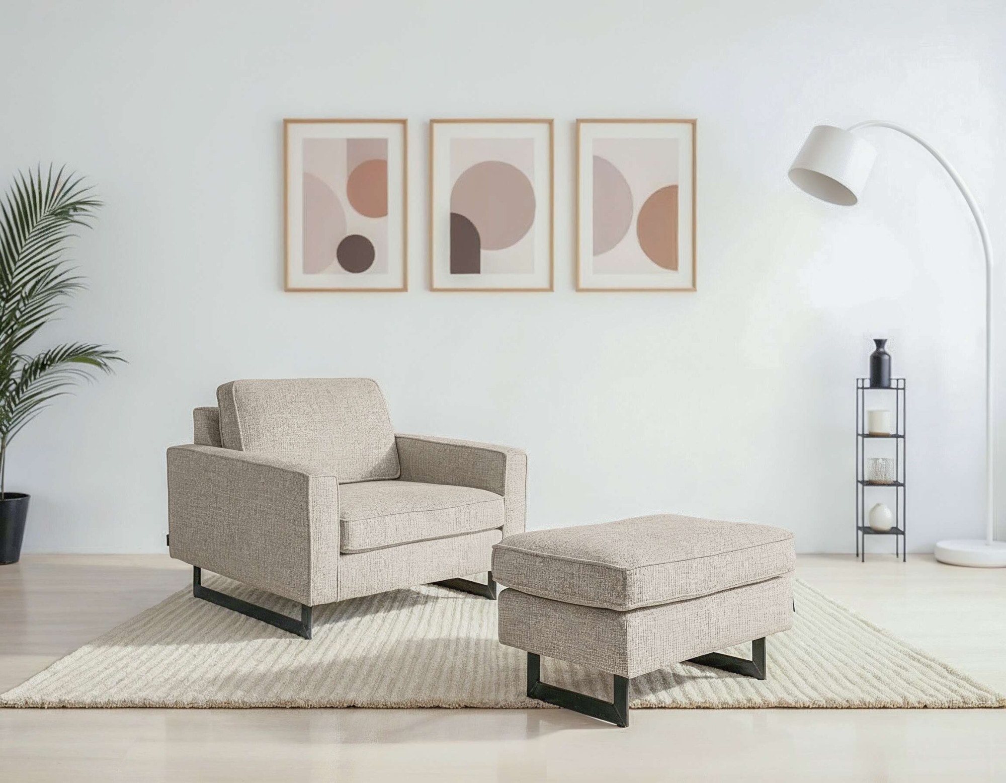 OTTO home Loveseat "Pinto 105 cm, Cord, Chenille, Lederoptik" mit Keder, Metallfüßen und auch in Cord Bezug erhältlich