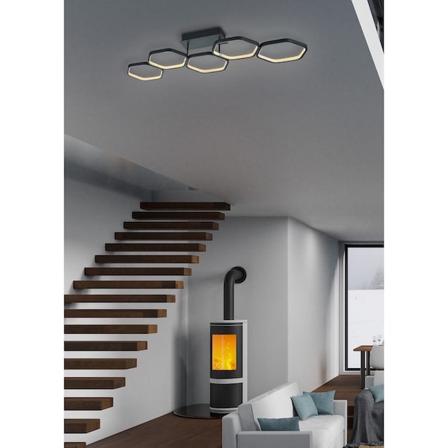 TRIO Leuchten LED Deckenleuchte »Vigo«, 1 flammig-flammig, dimmbare LED  Deckenlampe in Wabenoptik, 3000K, 2800 Lumen kaufen | BAUR