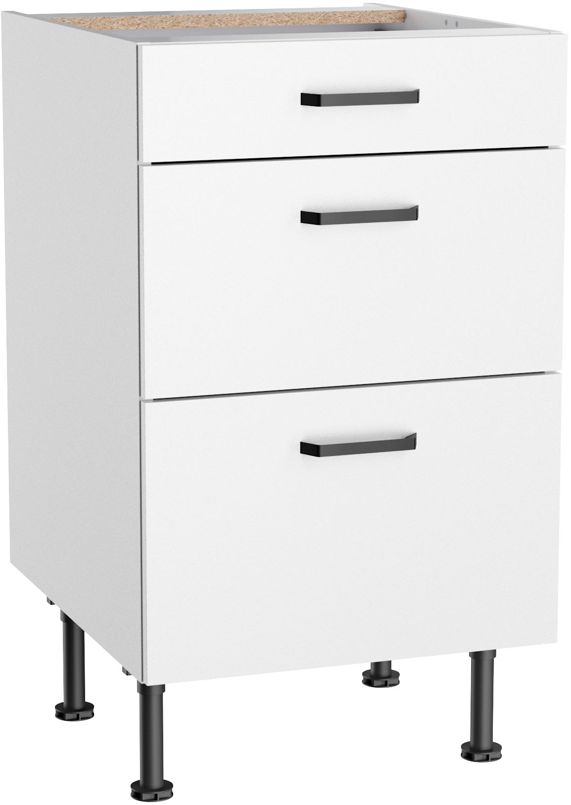 Unterschrank KOCHSTATION, B:50cm H:87cm T:58,4cmweiß matt, weiß, Küche, Schränke, "KS-Paula"