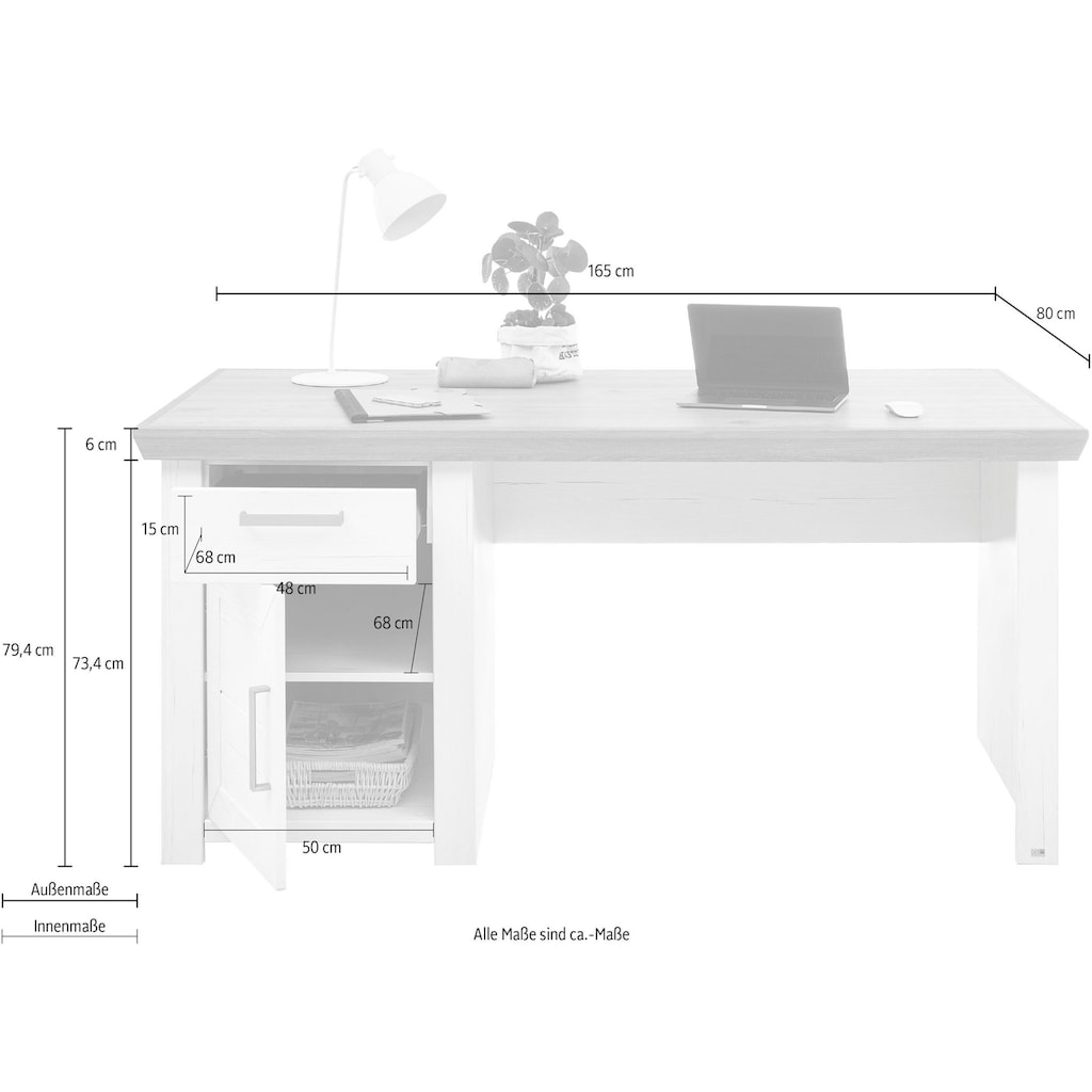 set one by Musterring Schreibtisch »York«, Breite 165 cm
