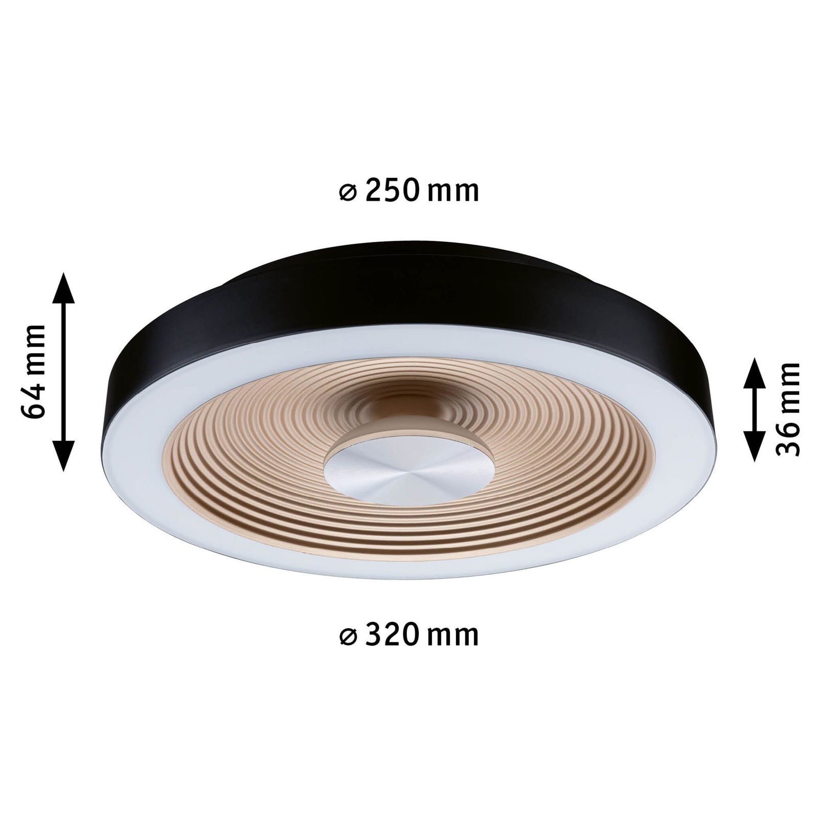 Paulmann LED Deckenleuchte »LED Deckenleuchte Volea IP44 3000K 470lm / 1650lm 230V 3,5 / 1x13W«, 1 flammig, Dimmer