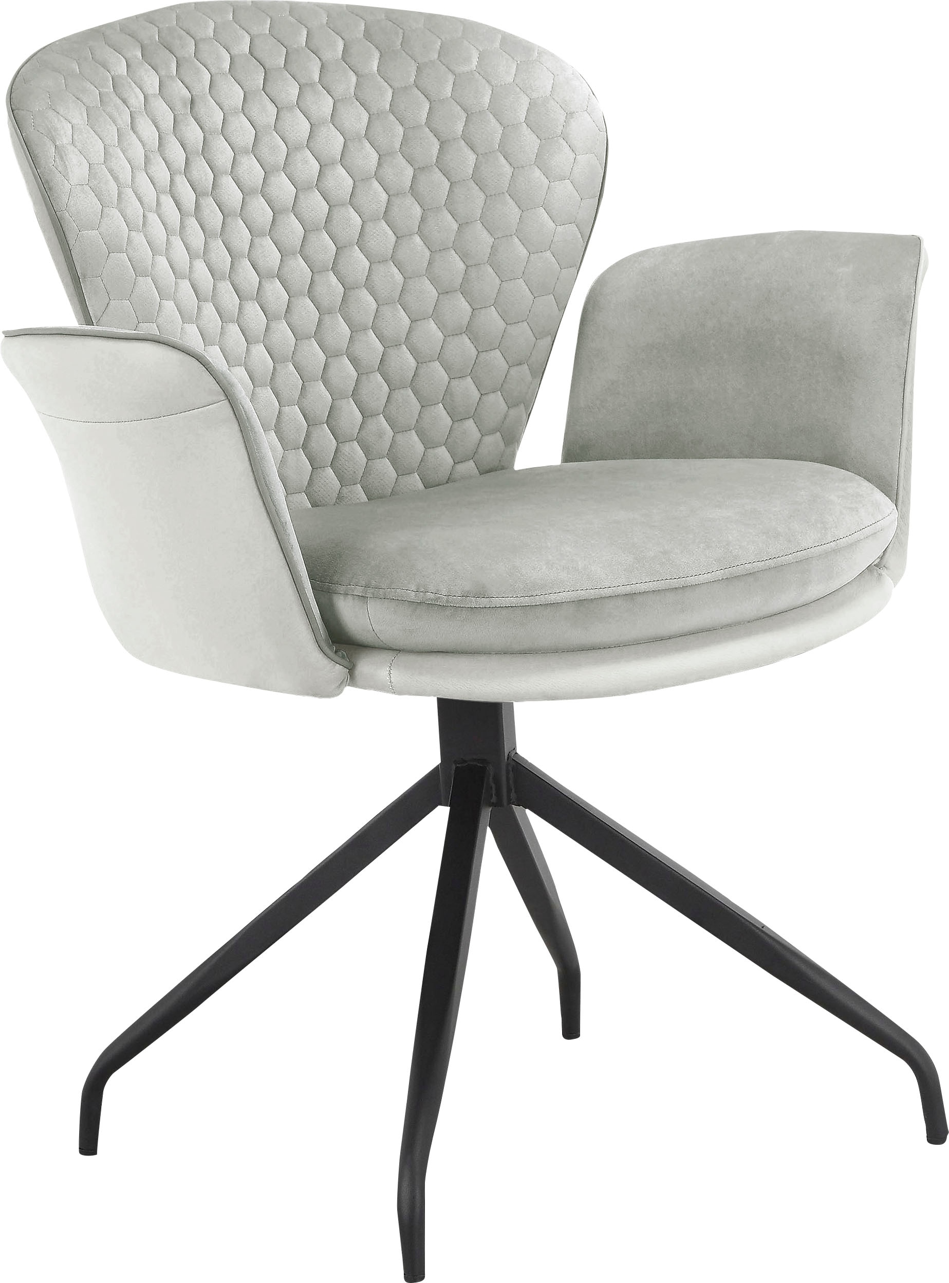 Places of Style Esszimmerstuhl »Leonidas«, 2 St., Veloursstoff-Kunstleder, Sitz und Rücken gepolstert, Sitzfläche in Velourstoff, Sitzhöhe 47 cm