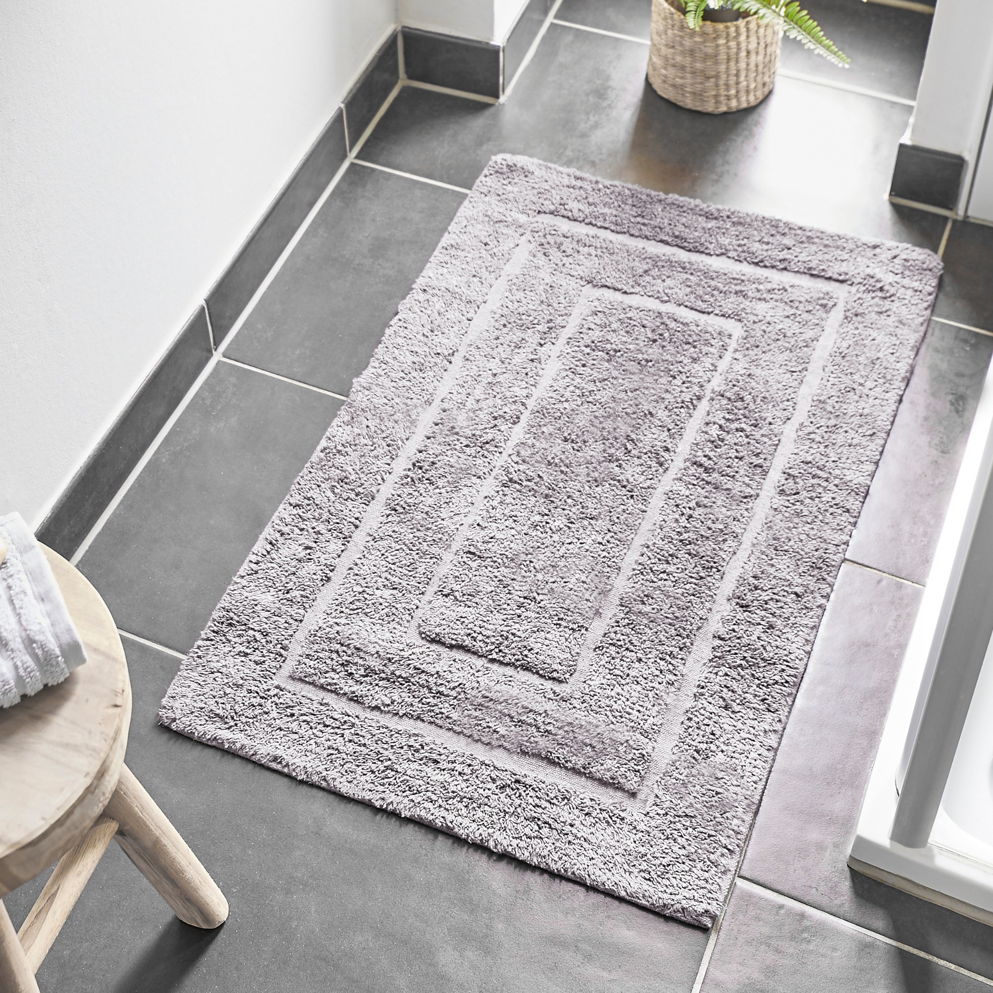 Andiamo Badematte »Havanna, 50x80 cm«, fußbodenheizungsgeeignet-schnell trocknend, Badteppich, Uni Farben, Hoch-Tief Effekt, verschiedene Designs