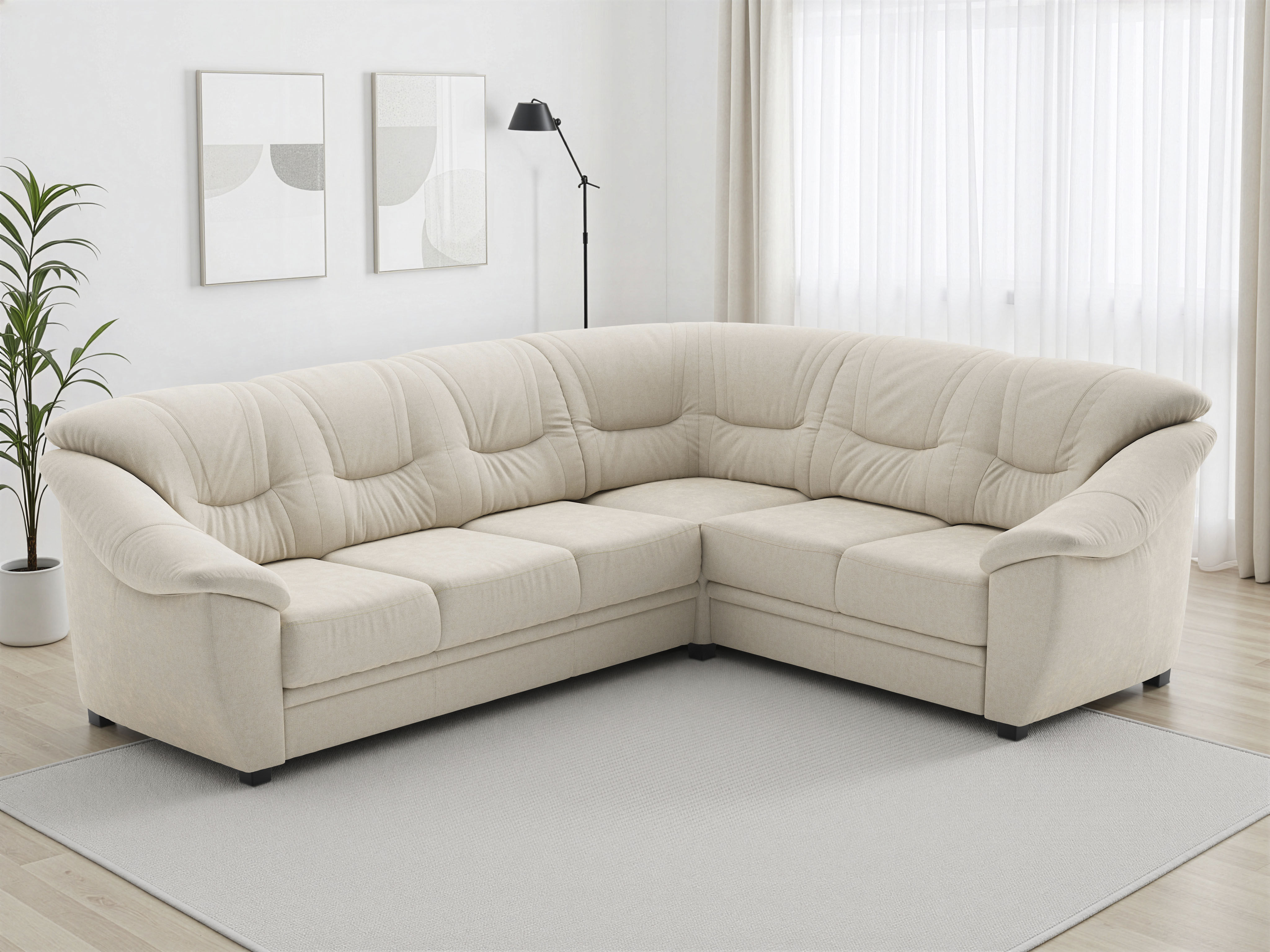 sit&more Ecksofa "Savona L-Form, B. 262 cm, Komfortsitz, Eckcouch mit Stoff- & Lederwahl" mit Schlaffunktion, Liegefl. 120x195 cm