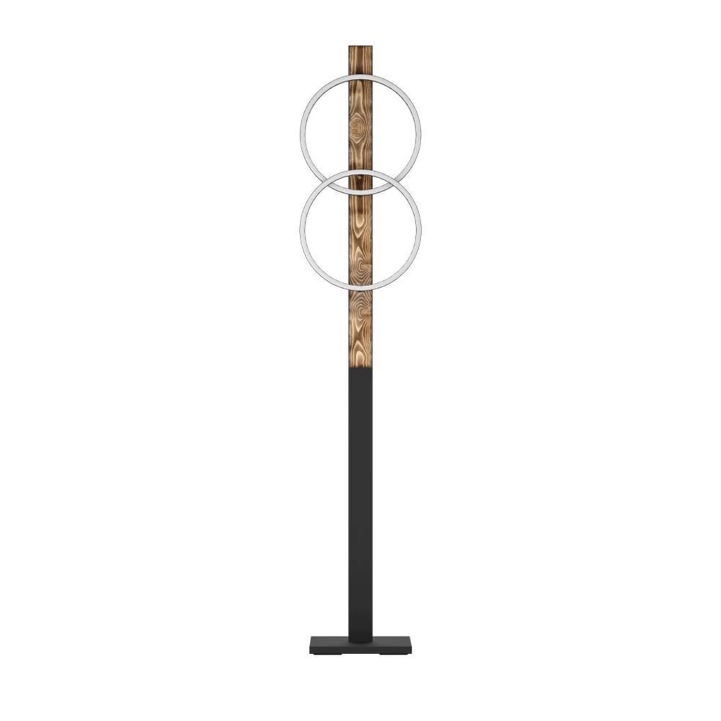 EGLO Stehlampe »BOYAL«, 2 flammig-flammig, Standleuchte, geflammtes Holz, schwarzes Metall, Stehleuchte, 150cm