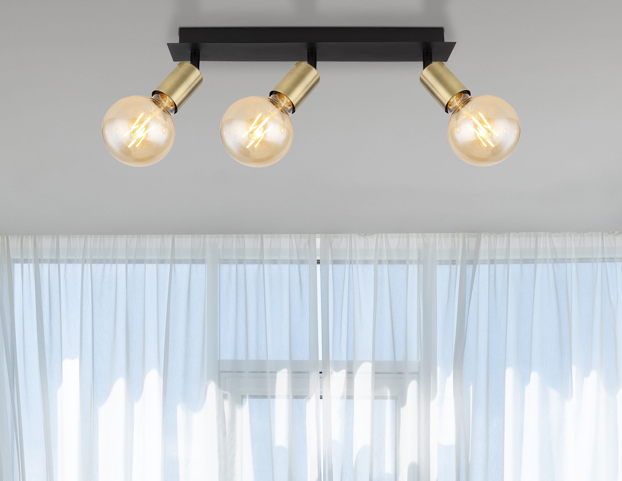 GLOBO LIGHTING Deckenstrahler »LILIANA«, Leuchtmittel E27 | ohne Leuchtmittel, Deckenstrahler/altmessing/Flur/Wohnzimmer