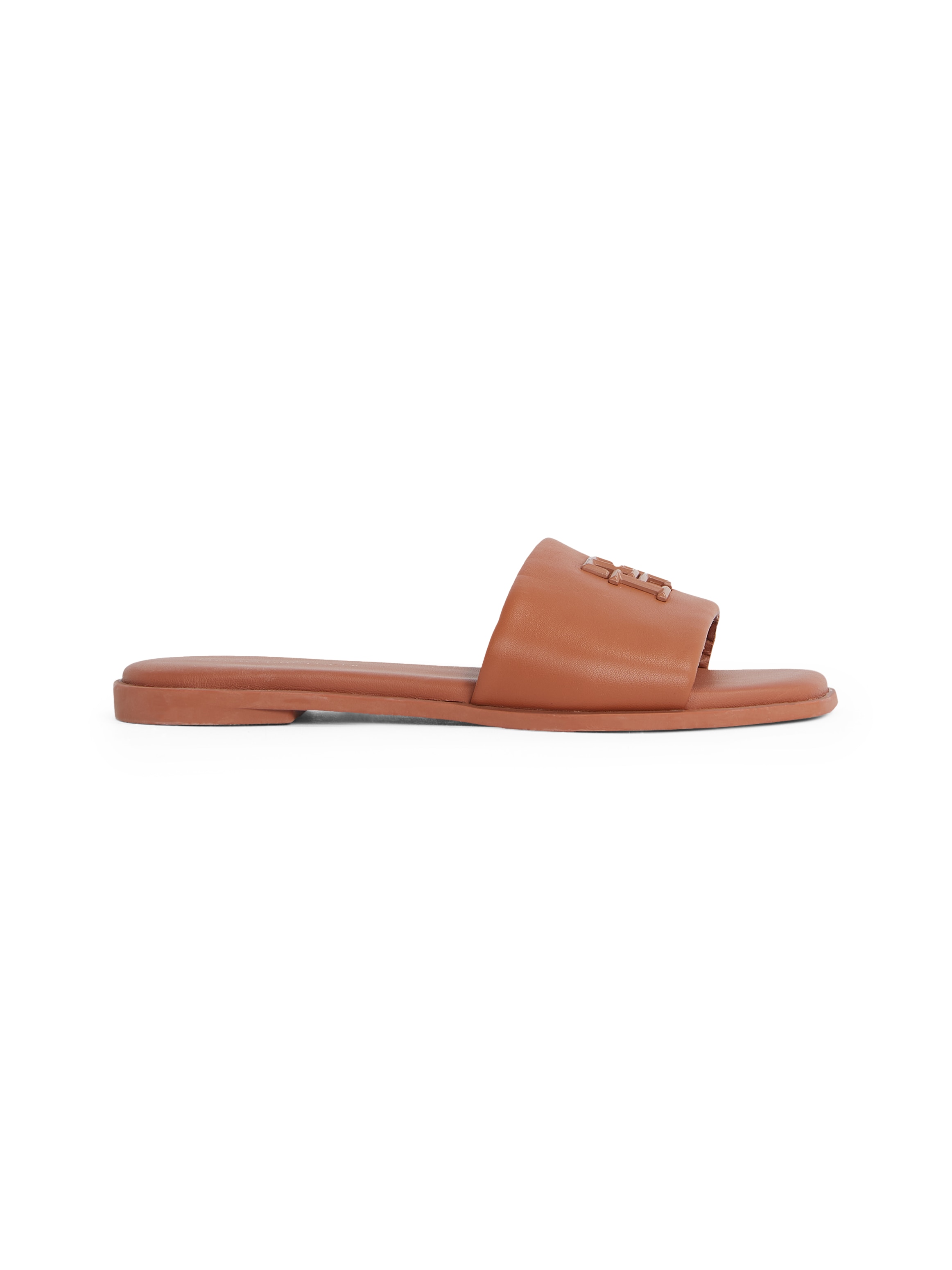 Tommy Hilfiger Pantolette »TH LOGO HARDWARE LEATHER MULE«, Sommerschuh, Flats, Bequemschuh mit TH-Logo