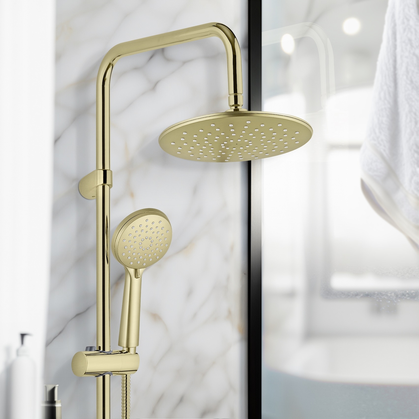 WENKO Duschsystem "Young Line" Komplett-Set, 7 Stk. tlg. Duschstange mit Ha günstig online kaufen