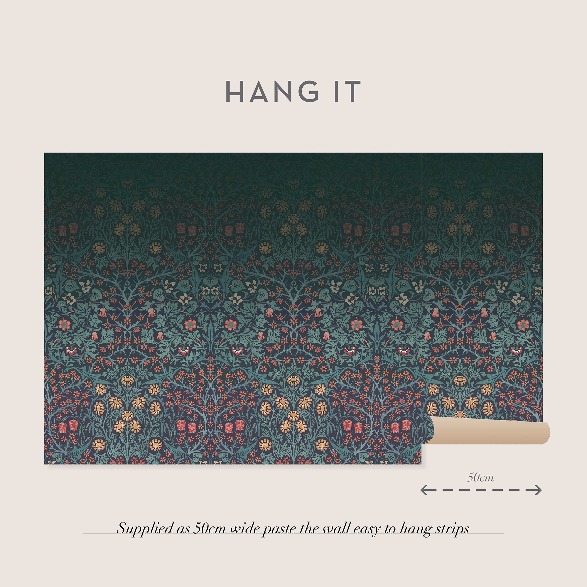 WILLIAM MORRIS AT HOME Vliestapete »Blackthorn«, Retro, Designer Tapete, 10mx52cm (ca. 5m2)