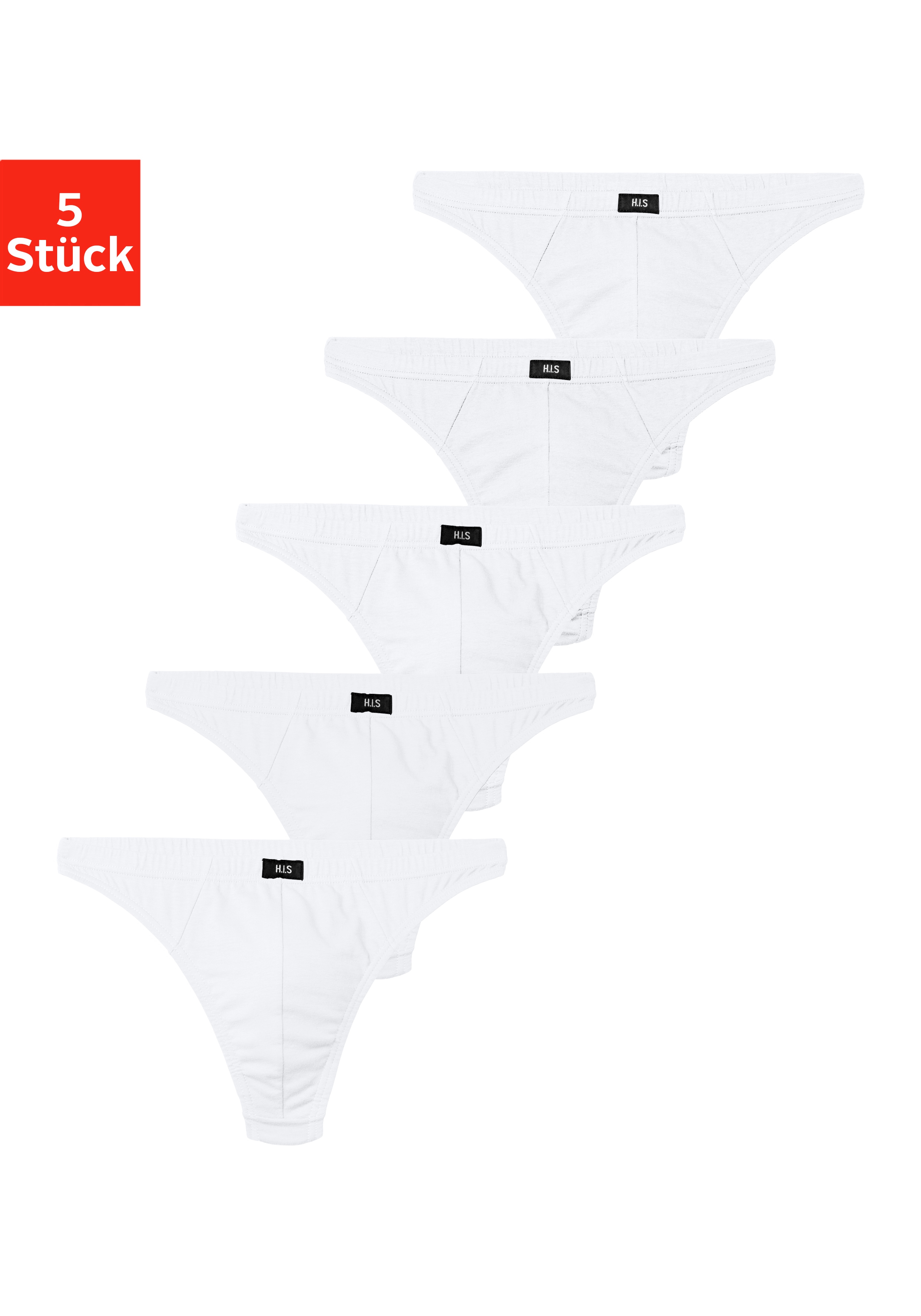 H.I.S String "Herren Unterhose" Packung, 5 Stk. in Baumwollstretch-Qualität