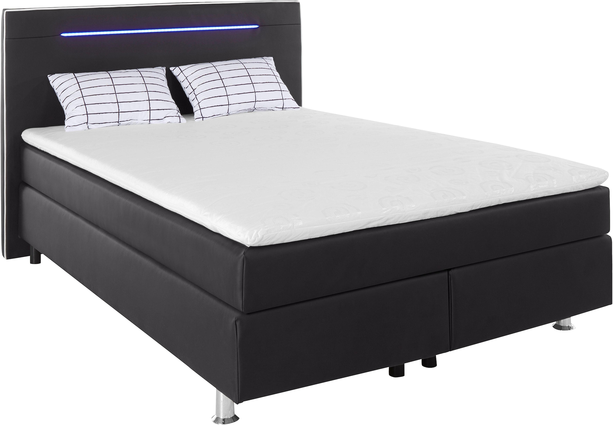 COLLECTION AB "London, inklusive Topper und Kissen, mit LED-Beleuchtung" Boxspringbett erhältlich in 90cmx200cm, 140cmx200cm & 180cmx200cm
