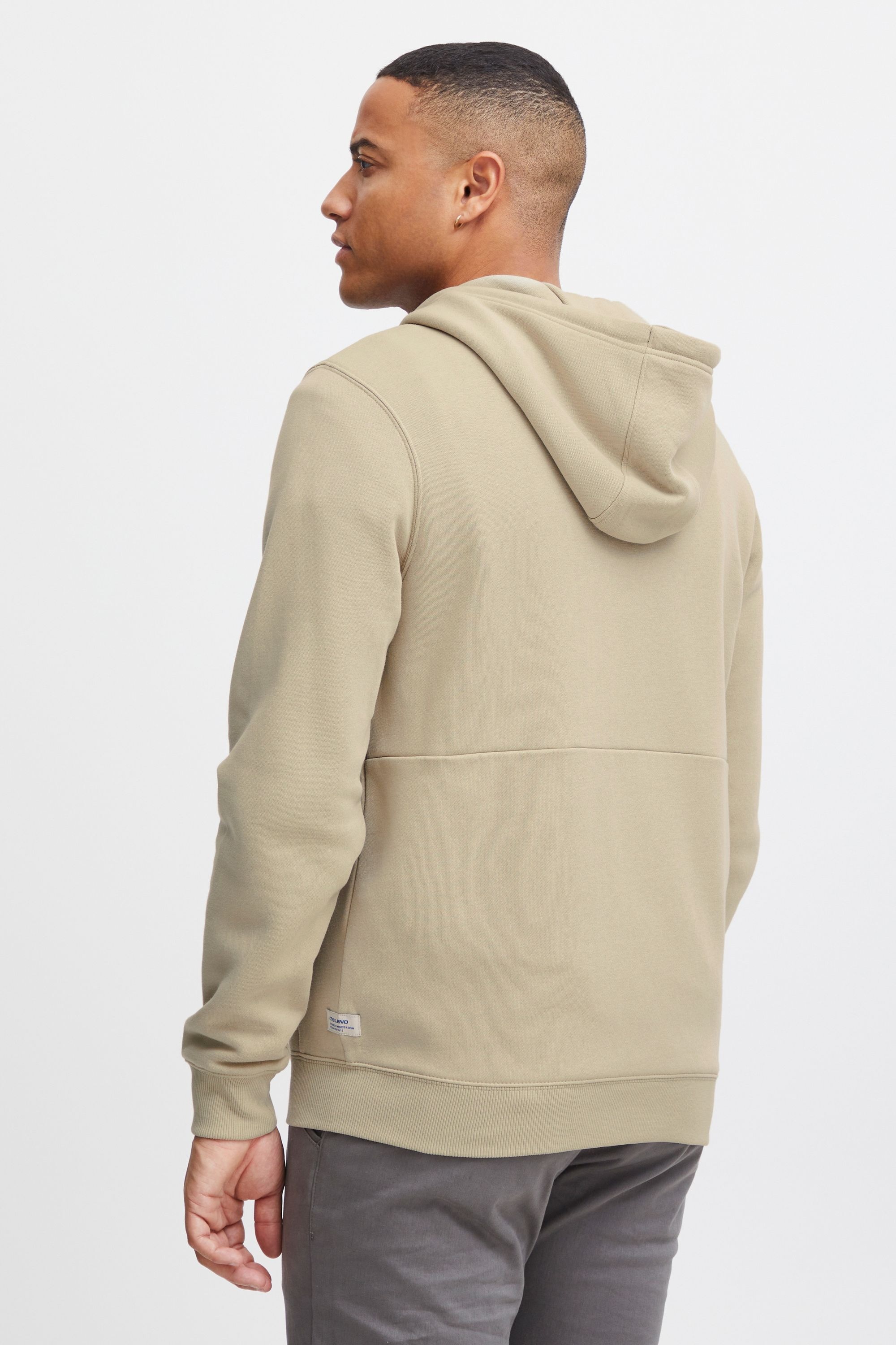 Kapuzensweatjacke BLEND "BHPepe", Herren, Gr. 3XL, crockery, Sweatware, 60% Baumwolle, 40% Polyester, meliert, regular fit hüftlang, ohne Ausschnitt, eingesetzt Rippbündchen, Sweatjacken, Kapuzensweatjacke mit Kordelzug 3