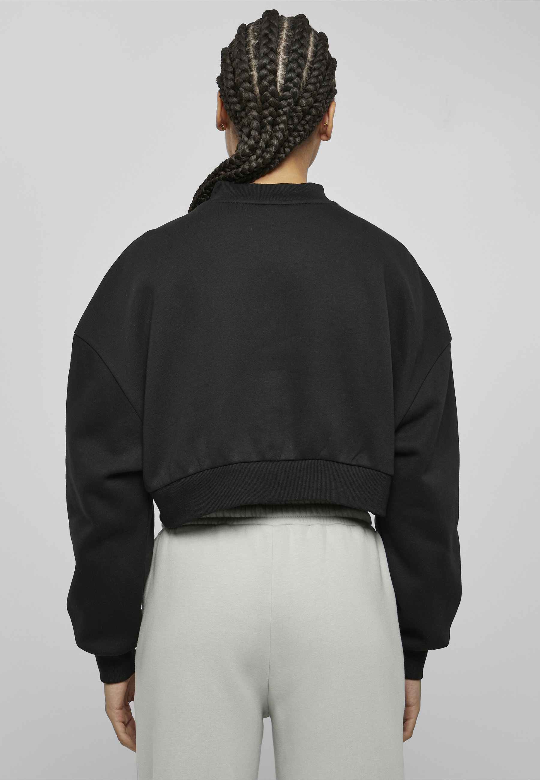 URBAN CLASSICS Sweater »Urban Classics Damen Ladies Cropped V-Neck«
