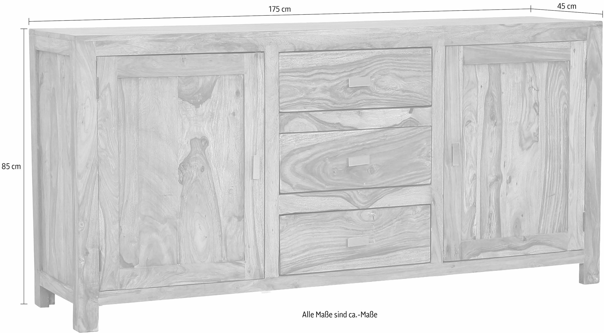 Gutmann Factory Sideboard »Inka«, aus massivem Sheesham Holz, Breite 175 cm  | BAUR