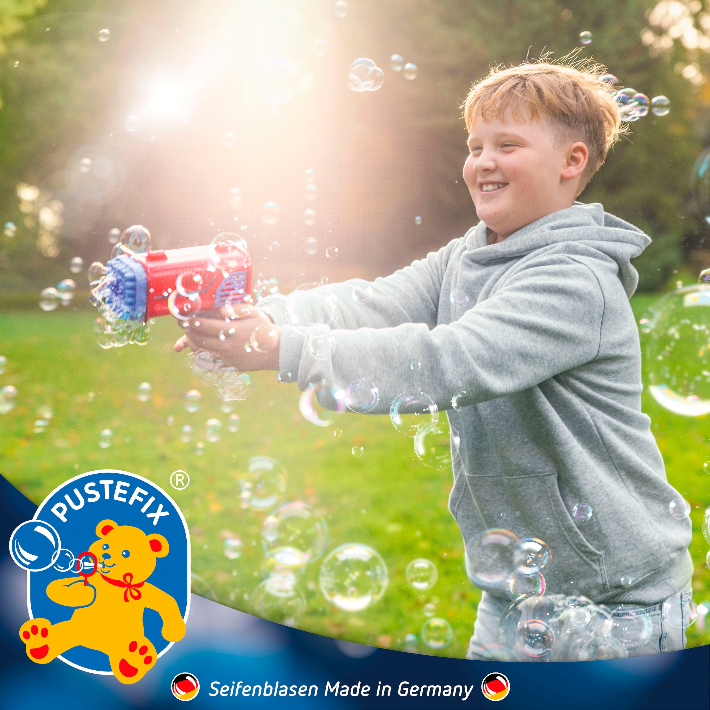 PUSTEFIX Seifenblasen Kanone »Bubble Bazooka«, mit LED-Licht