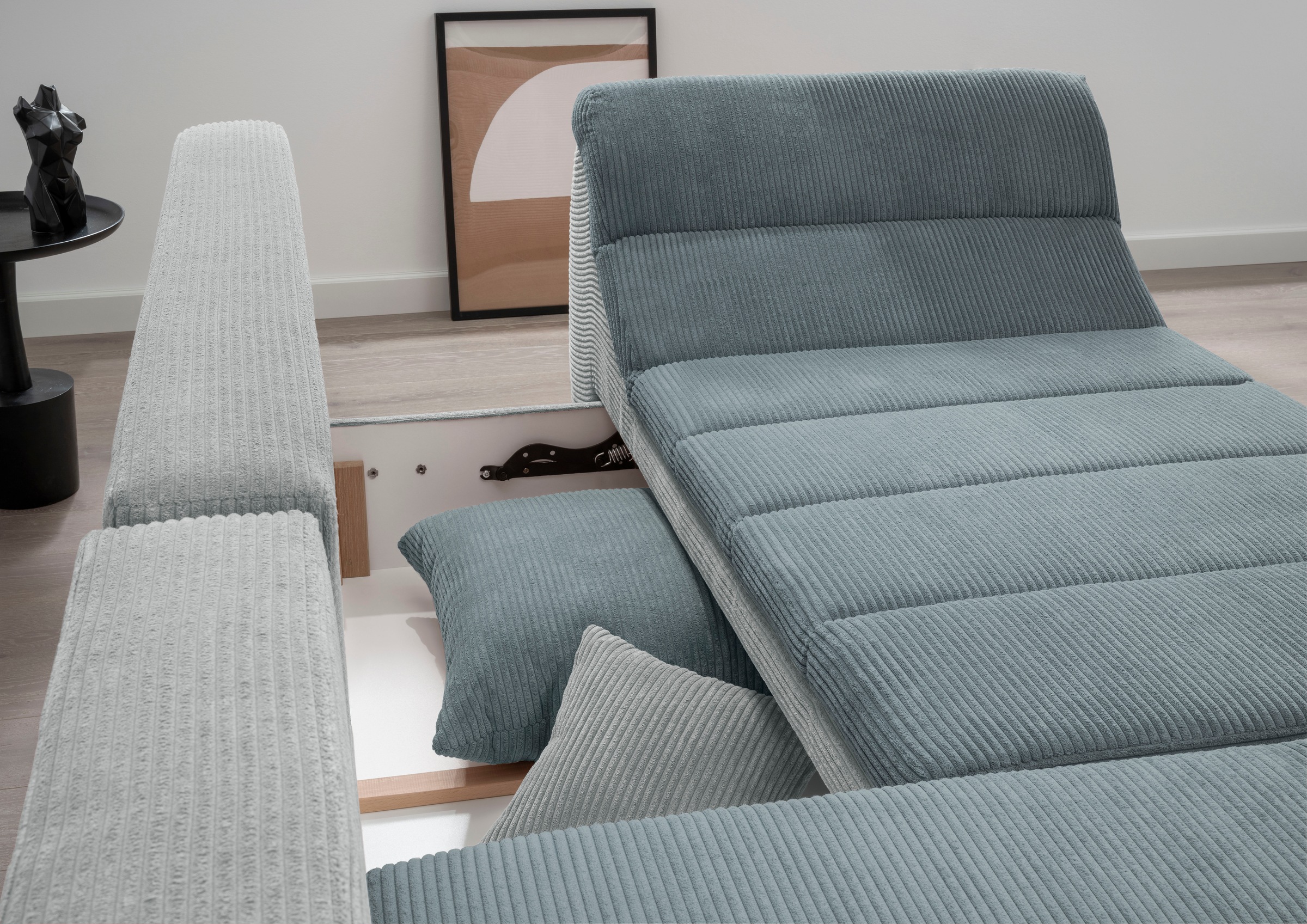 INOSIGN Ecksofa »Imola elegant und bequem, aktuelle Steppung im Sitz, L-Form«, wahlweise mit Bettfunktion
