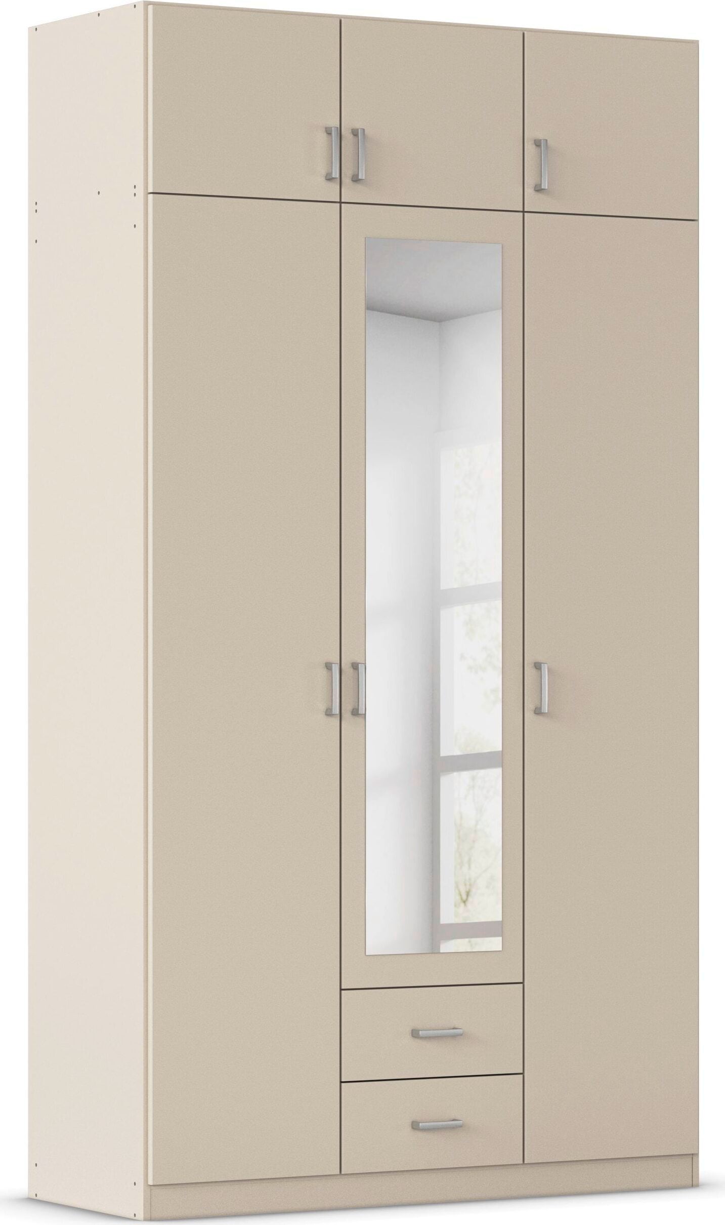 rauch Kleiderschrank "Schrank Garderobe Wäscheschrank GAMMA in 4 Breiten 91-226 cm" 3 verschiedene Ausstattungen BASIC/CLASSIC/PREMIUM (inkl. SOFT-CLOSE), mit Schubladen und Schrankaufsatz sowie Spiegel MADE IN GERMANY