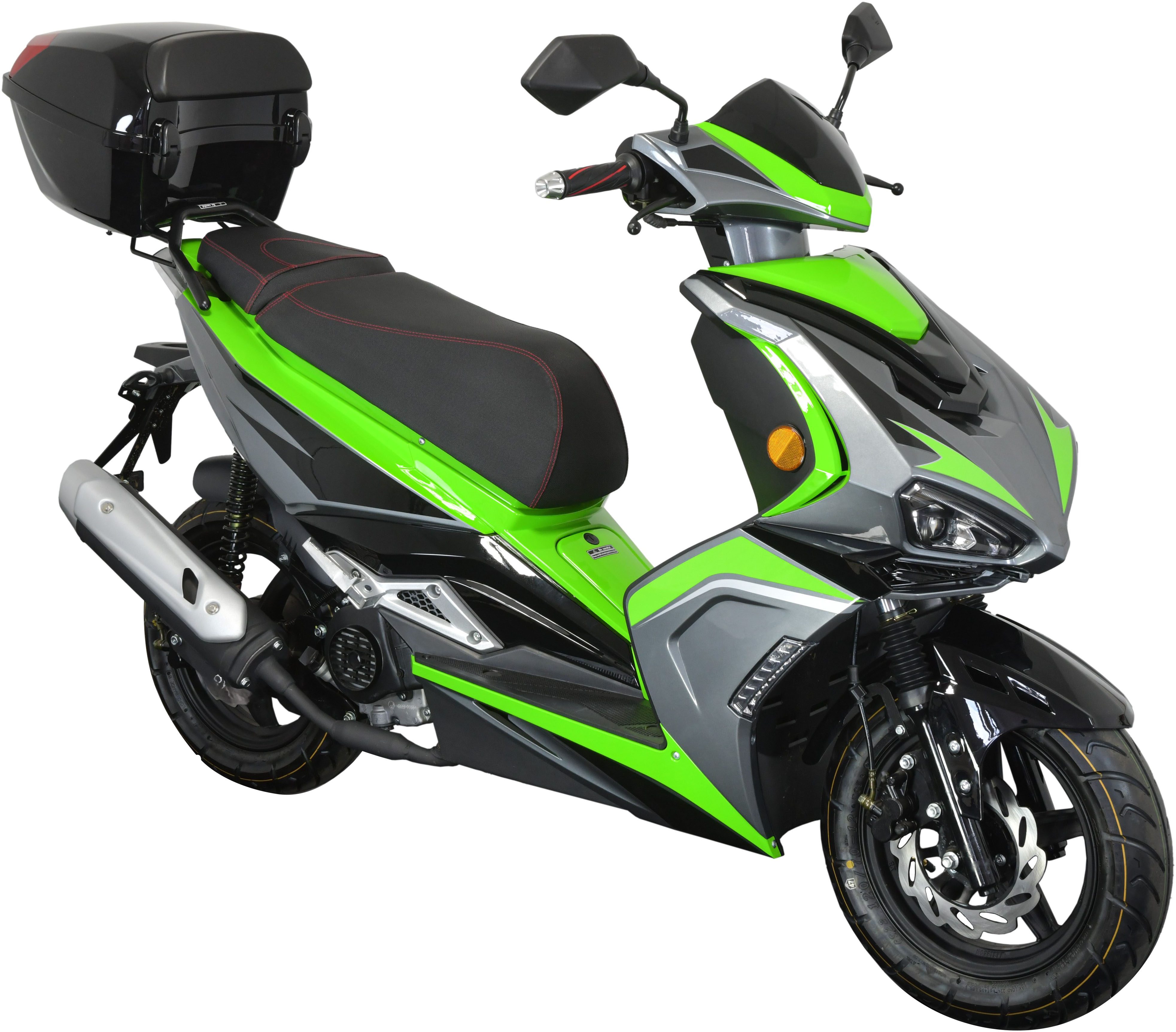 GT UNION Motorroller "Striker 45" 49,5 cm³ 45 km/h Euro 5 3 Set, mit Topcase, Luftgekühlter Motor