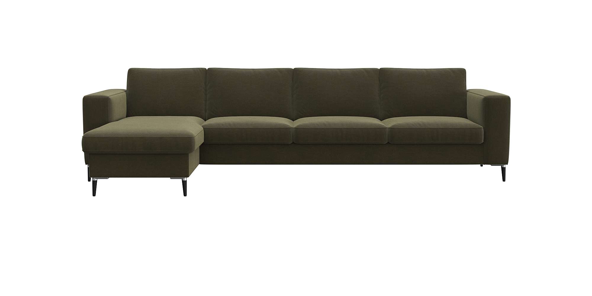 FLEXLUX Ecksofa "Fiore, L-Form" breite Armlehnen, Kaltschaum, Füße Alu+schwarz