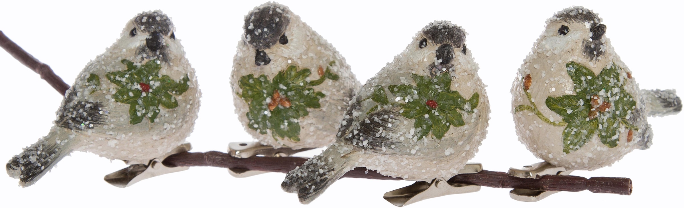 Weihnachtsbaumklammer »Vögel, Weihnachtsdeko, Christbaumschmuck«, (Set, 4 tlg.), mit...