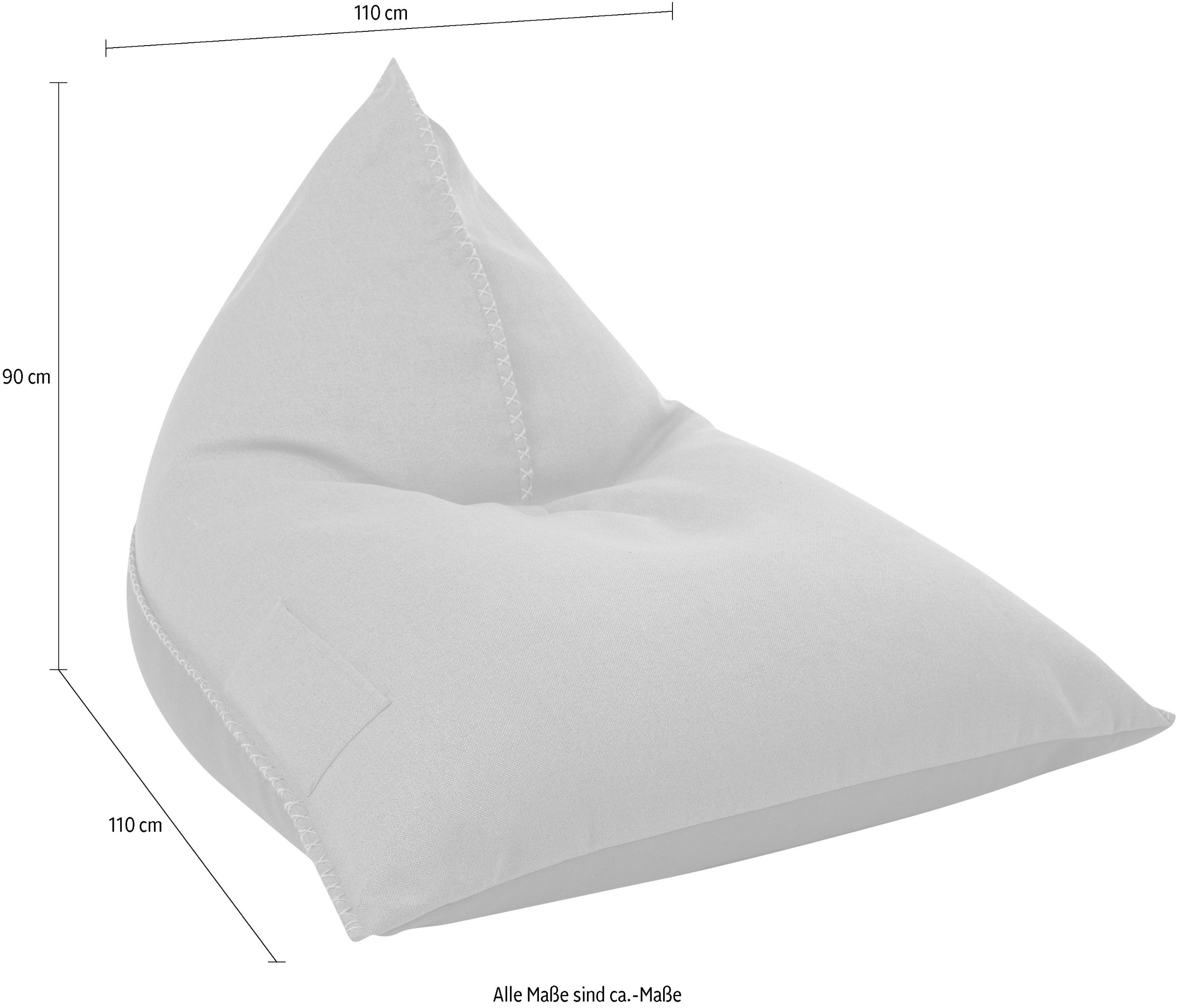 Sitting Point Sitzsack "Canvas Calypso" 1 Stk. tlg. auffällige Kreuznaht günstig online kaufen