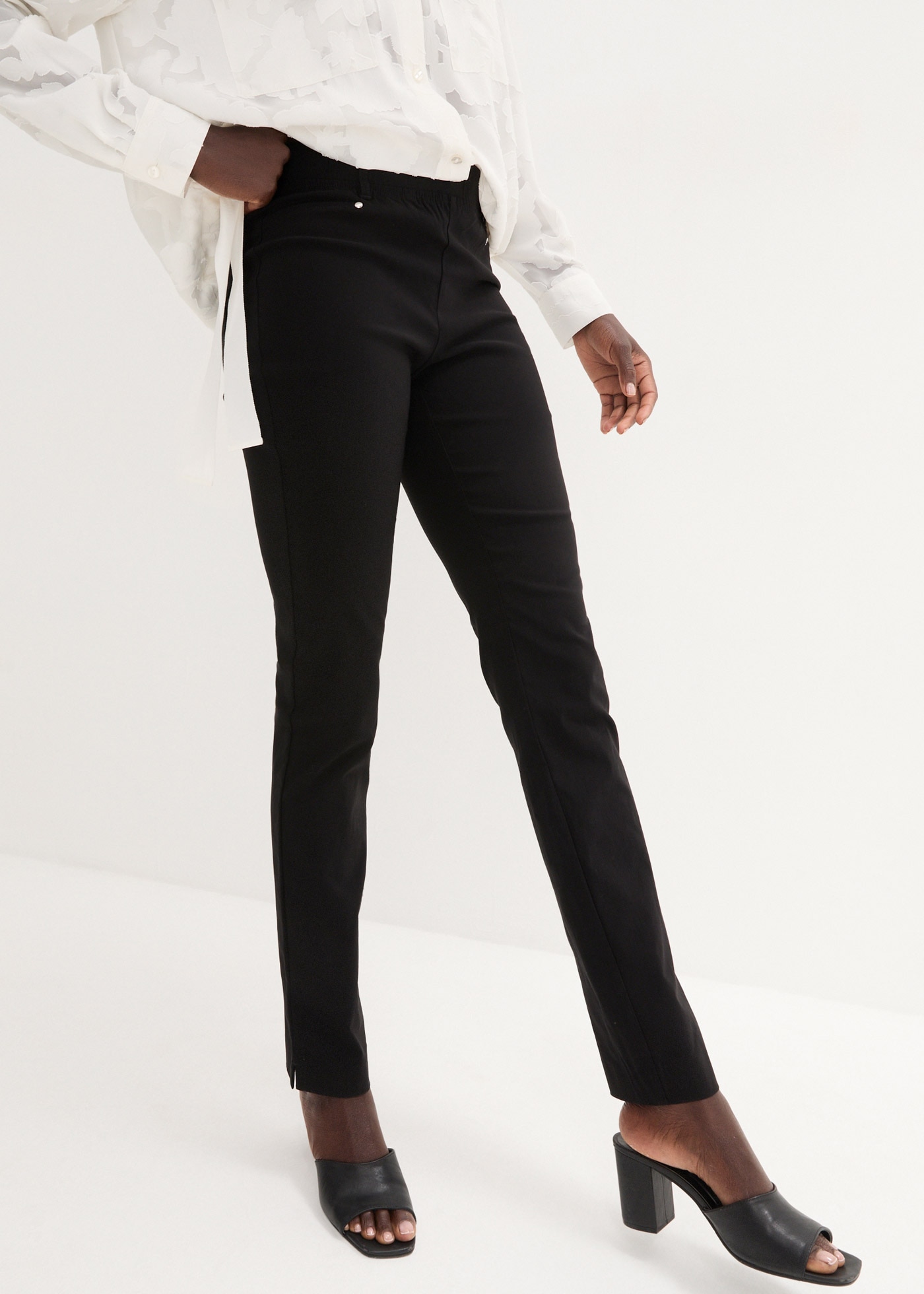 bonprix Stretch-Hose »Stretch-Hose in Schlupfform«  aus Viskose, Slim Fit Passform, Schlupfform mit Gürtelschlaufen