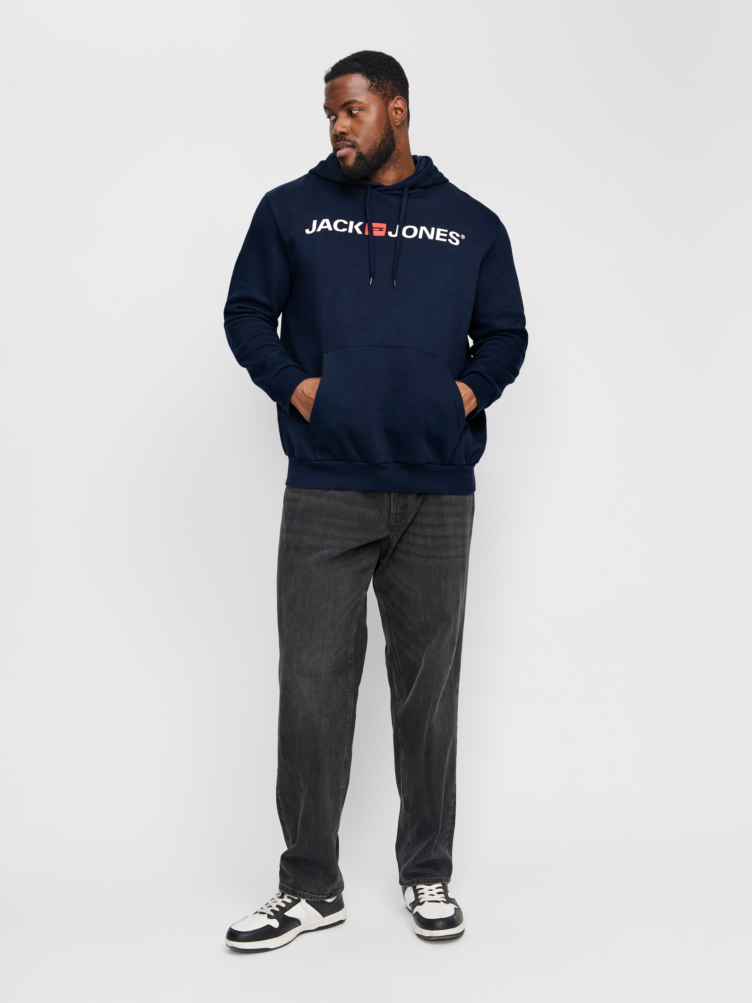 Jack & Jones PlusSize Kapuzensweatshirt »JJECORP OLD LOGO SWEAT HOOD NOOS PLS«, mit Logo Print