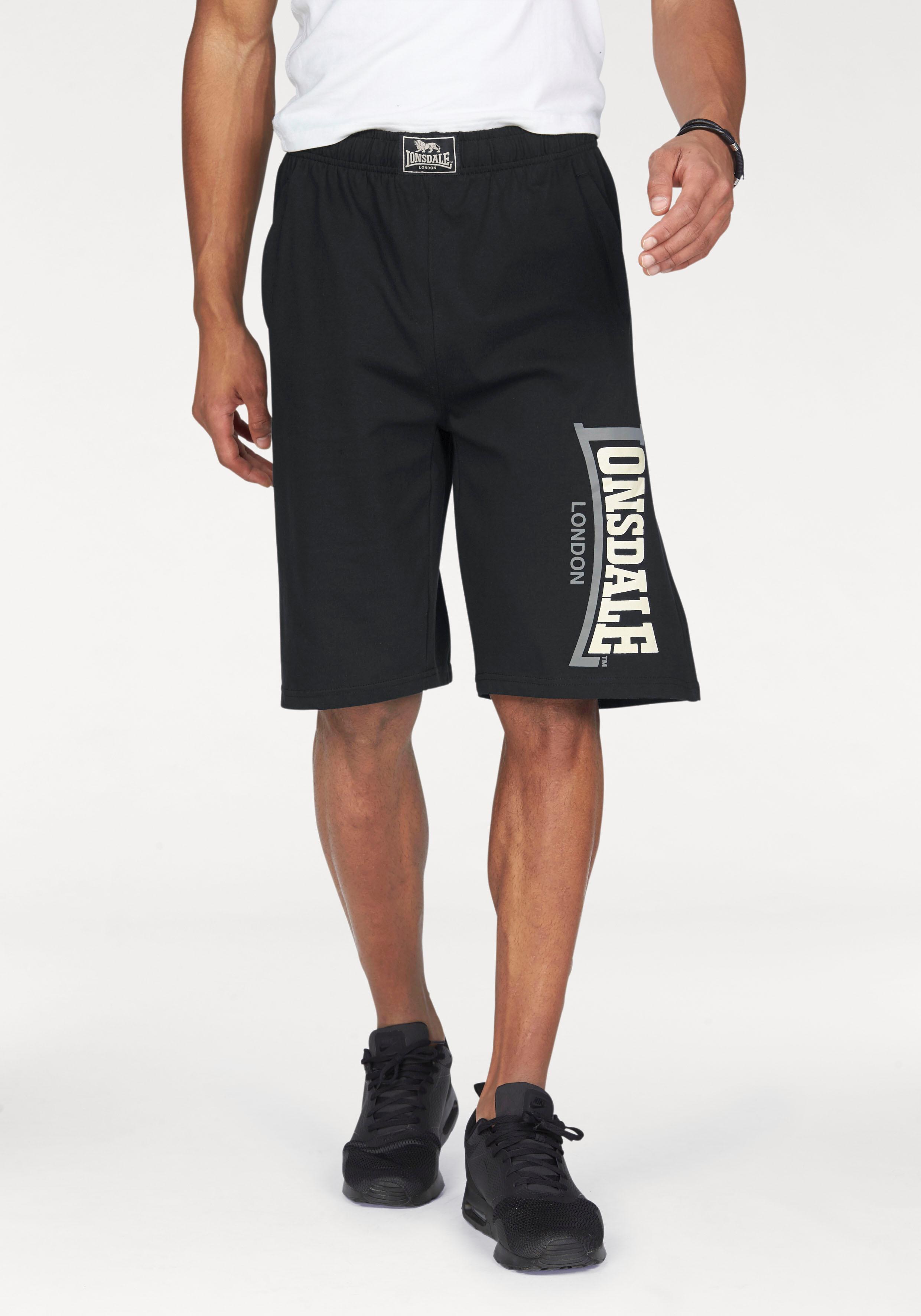Lonsdale Sweatshorts "LOGO JAM" mit seitlichen Eingrifftaschen, aus Baumwolle, bequeme Passform