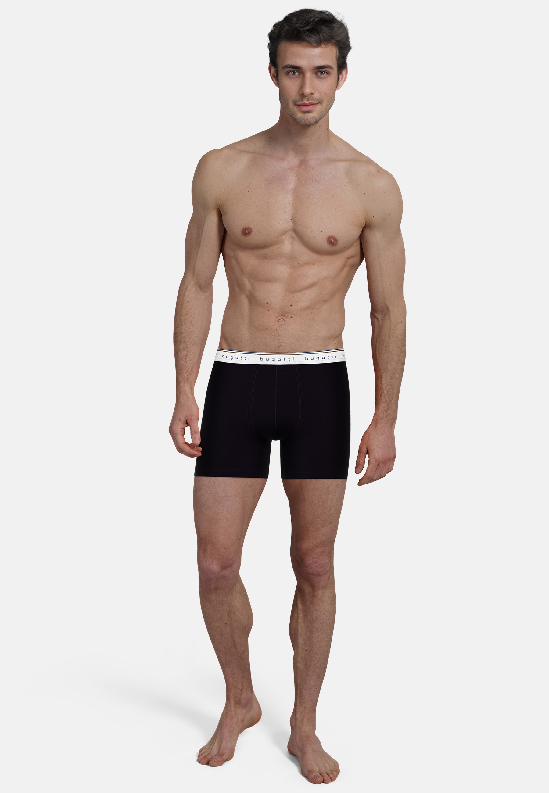 bugatti Boxershorts »Pisa«, (3er Pack), Mit elastischem Logobund