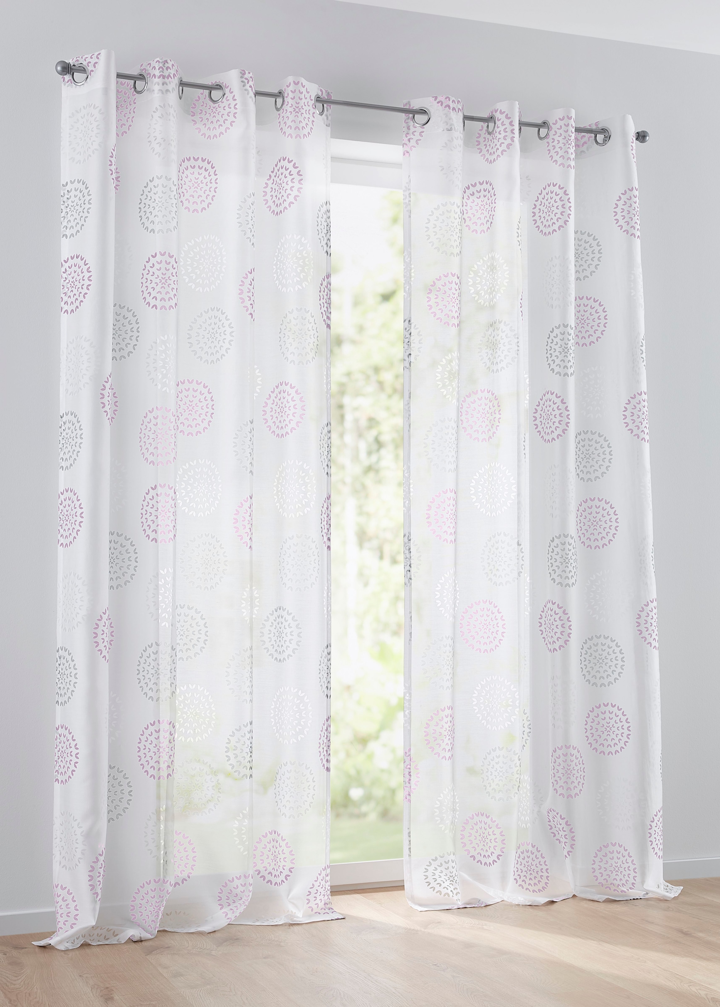 Kutti Vorhang »Bella«, St.), (1 Ausbrenner, bedruckt, kaufen Baumwolle-Polyester | BAUR Gardine, halbtransparent