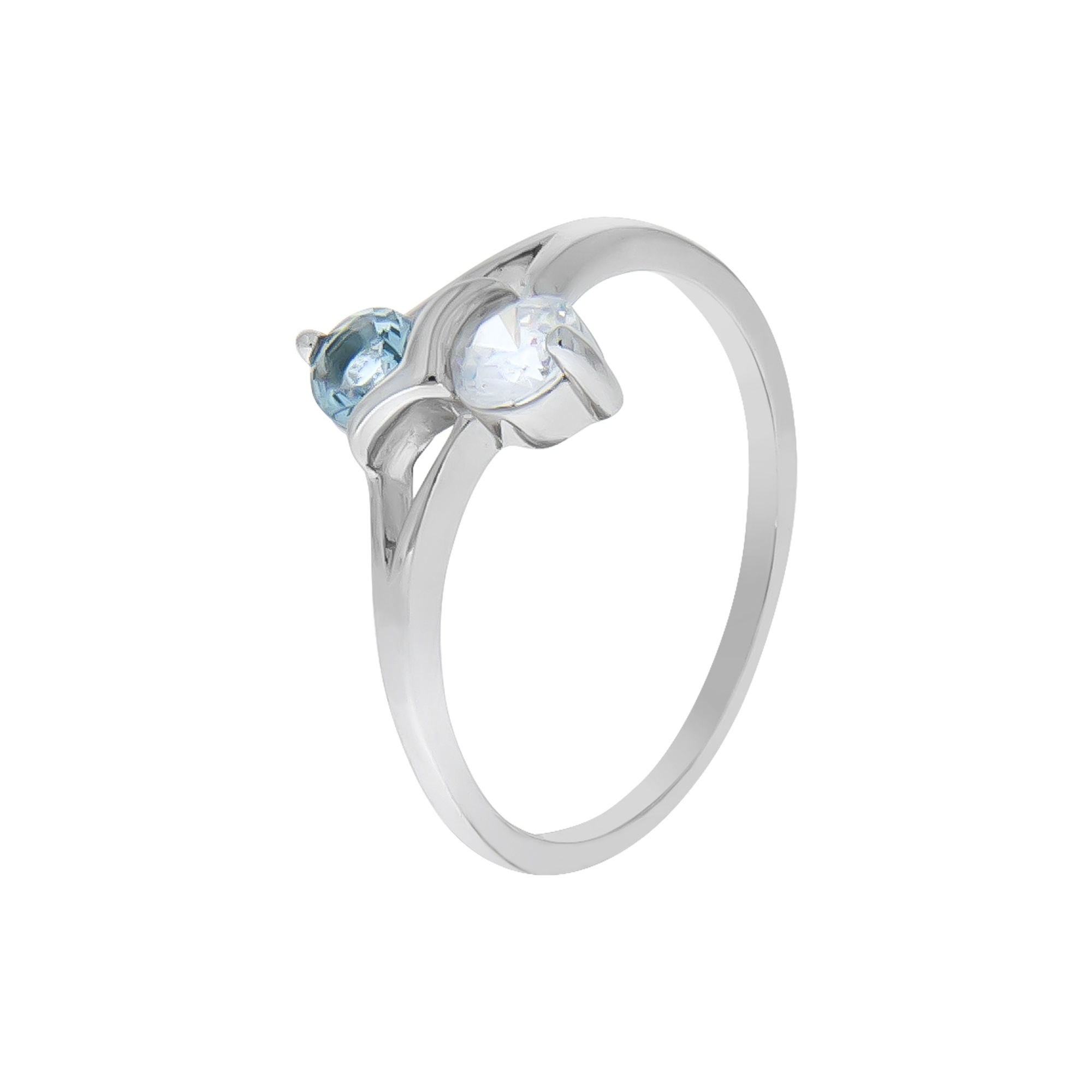 Fingerring VIVANCE "925/- Sterling Silber rhodiniert mit Zirkonia und Glasstein" Gr. 60, weiß, Fingerringe, Damen, 060 (19,1), Silber 925 (Sterlingsilber), Fingerring