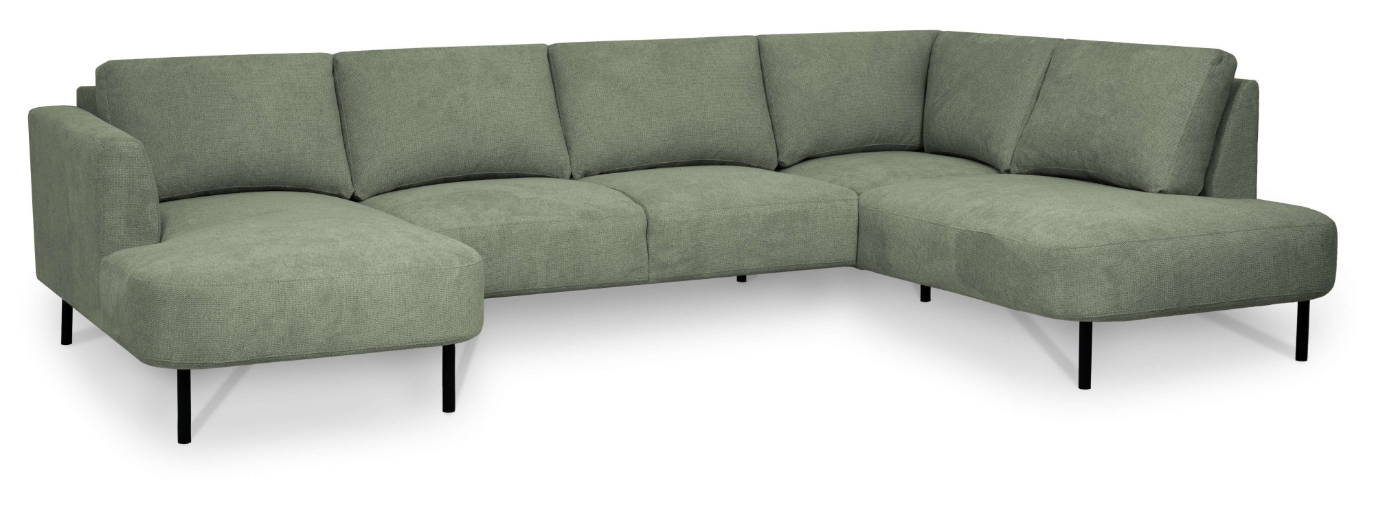 Places of Style Wohnlandschaft »Cesola«, in weichem Chenille-Stoff, Breite 327 cm, mit schwarzen Metallfüßen