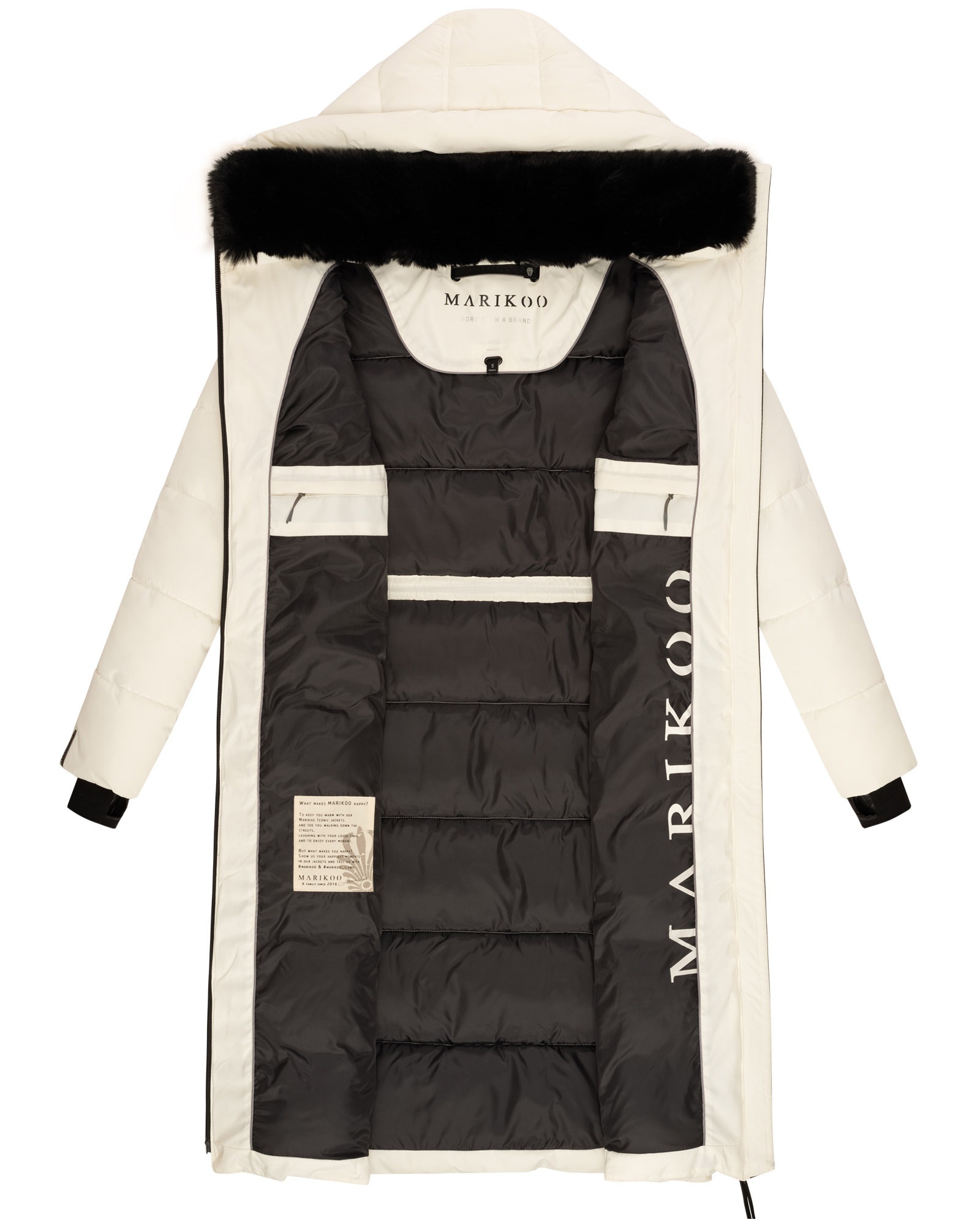 Marikoo Steppjacke »Zuraraa XVI«, langer Winter Mantel gesteppt