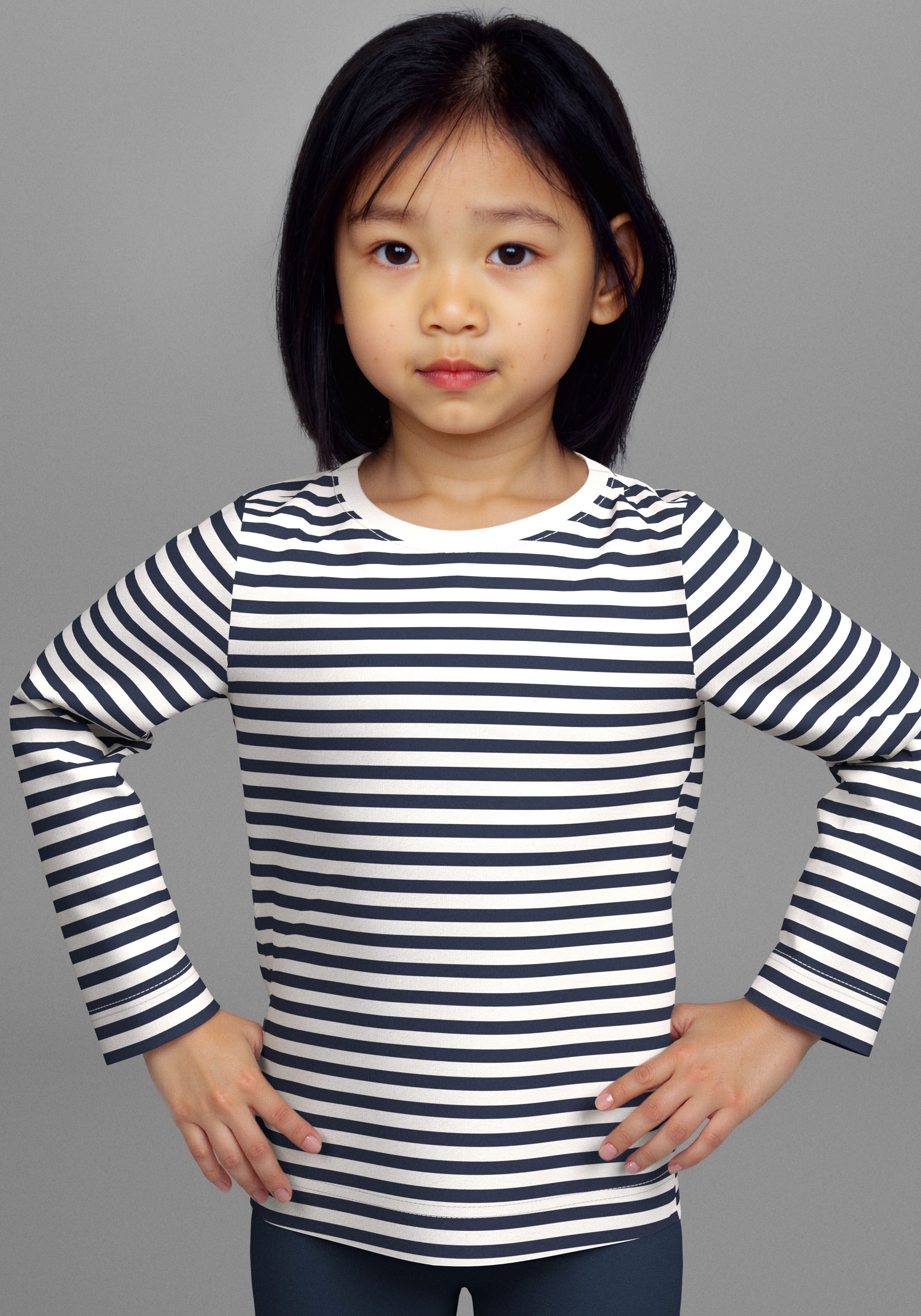 Thumbnail - KIDSWORLD Langarmshirt "2er Pack 1x uni + 1x geringelt Langarmshirts" 2 Stk. 2er Pack Shirts mit Regenbogen und Ringel