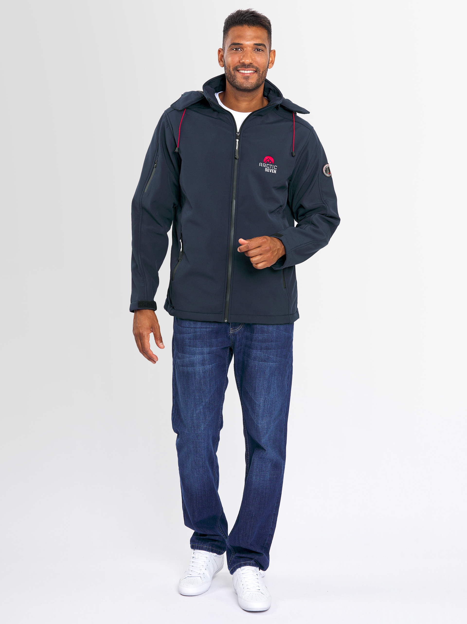 Arctic Seven Softshelljacke »ASAdventuraa«, sportliche Outdoorjacke mit abnehmbarer Kapuze