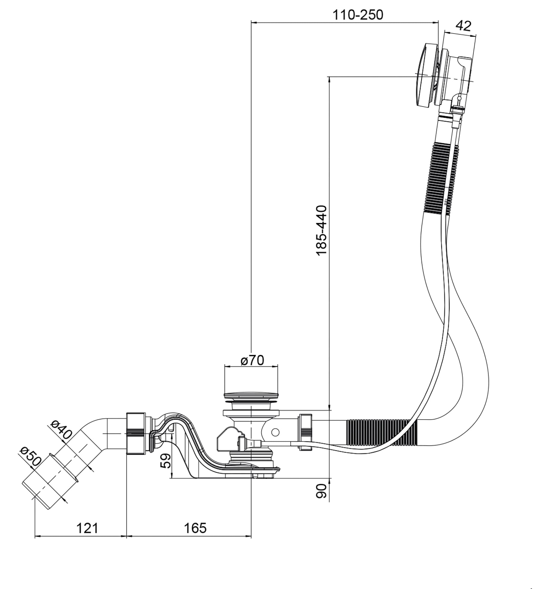 OTTOFOND Eckwanne, (Set, 4 tlg.), 135 cm, mit Fußgestell, Ablaufgarnitur und Fugendichtband