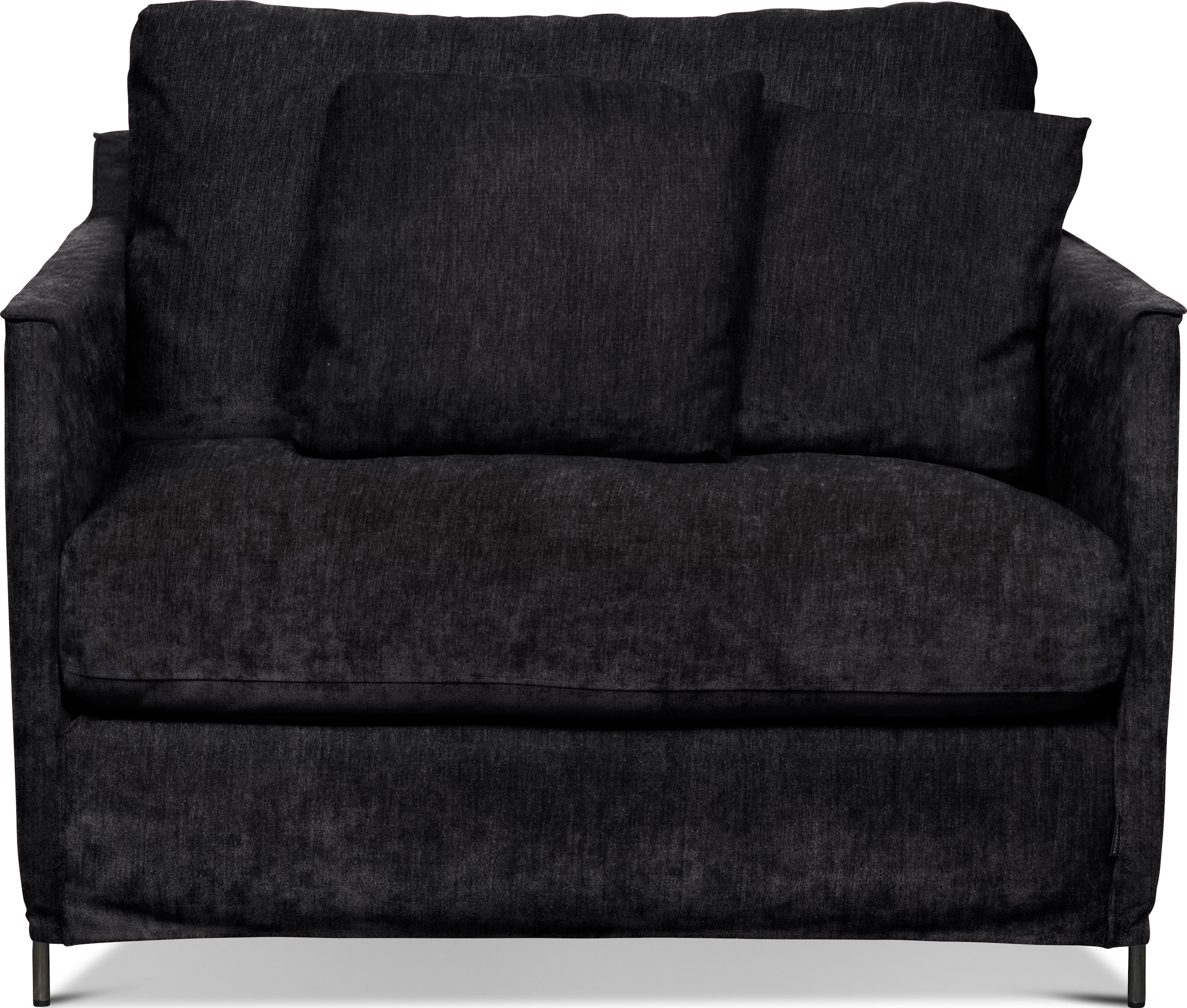 furninova Loveseat "Petito", abnehmbarer Hussenbezug, alle Kissen mit Federn gefüllt, 2 Zierkissen