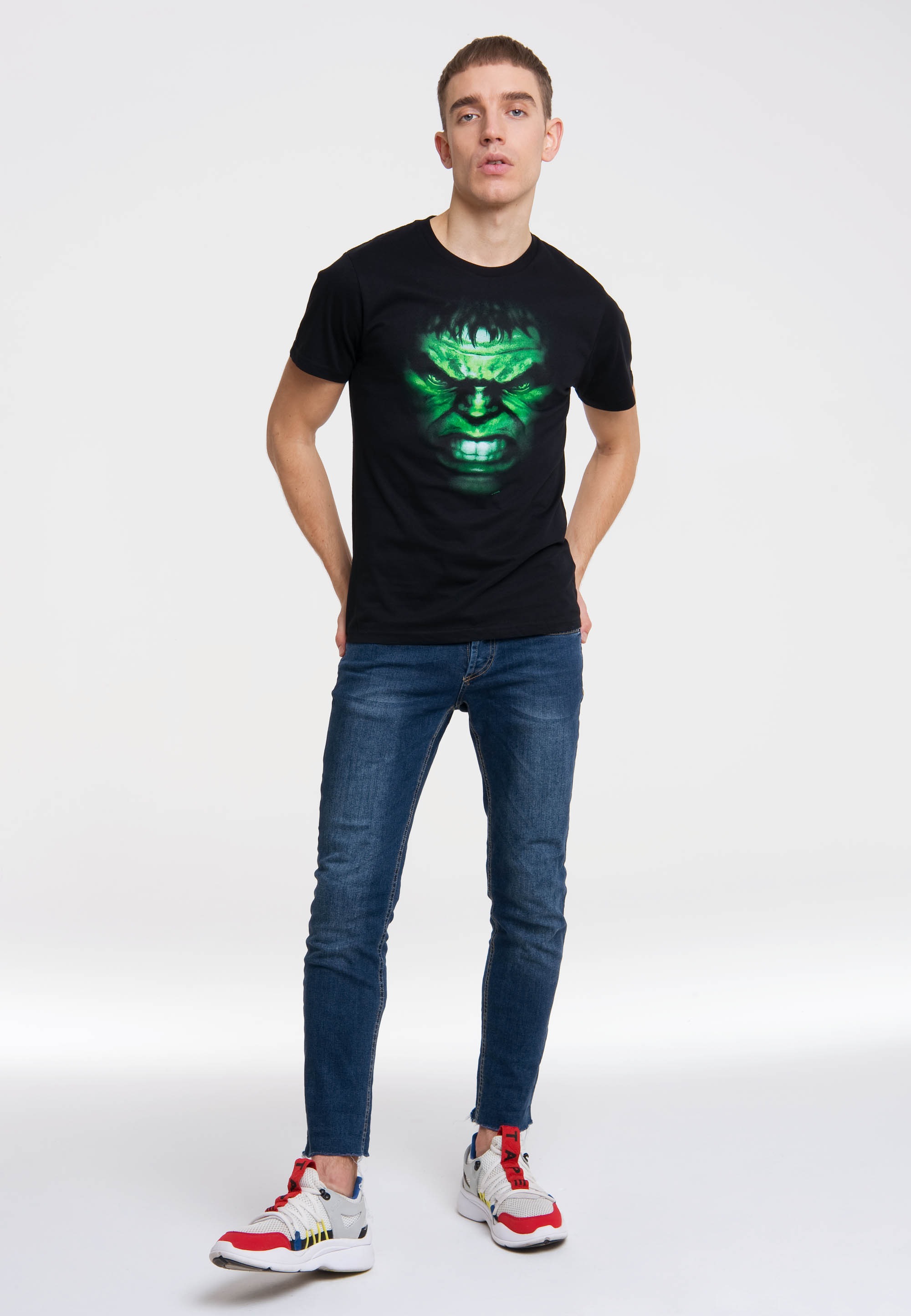 LOGOSHIRT T-Shirt »Marvel - Hulk Gesicht«, mit coolem Hulk-Frontdruck