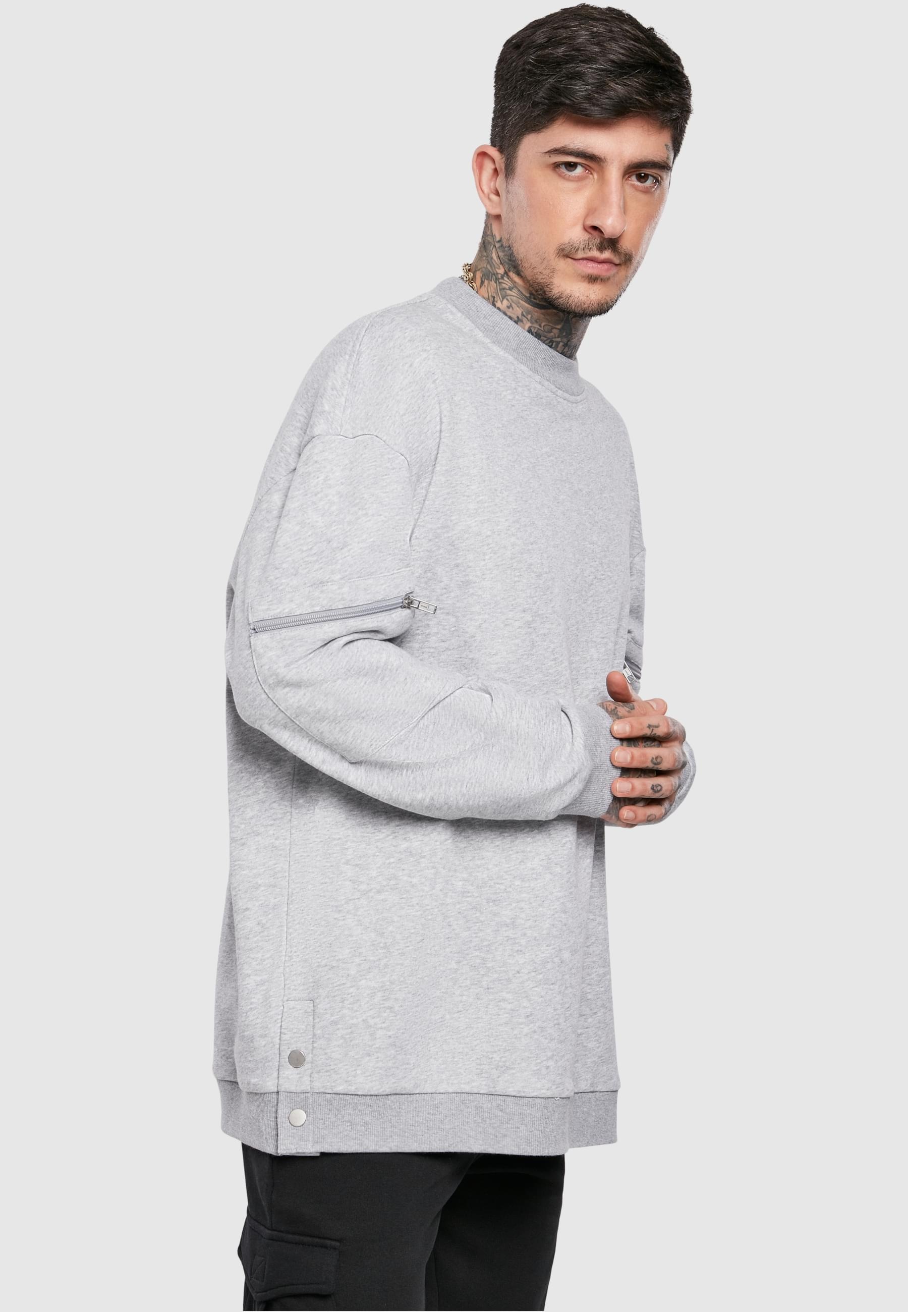 URBAN CLASSICS Rundhalspullover »Urban Classics Herren Training Terry Crew«, (1 tlg.)