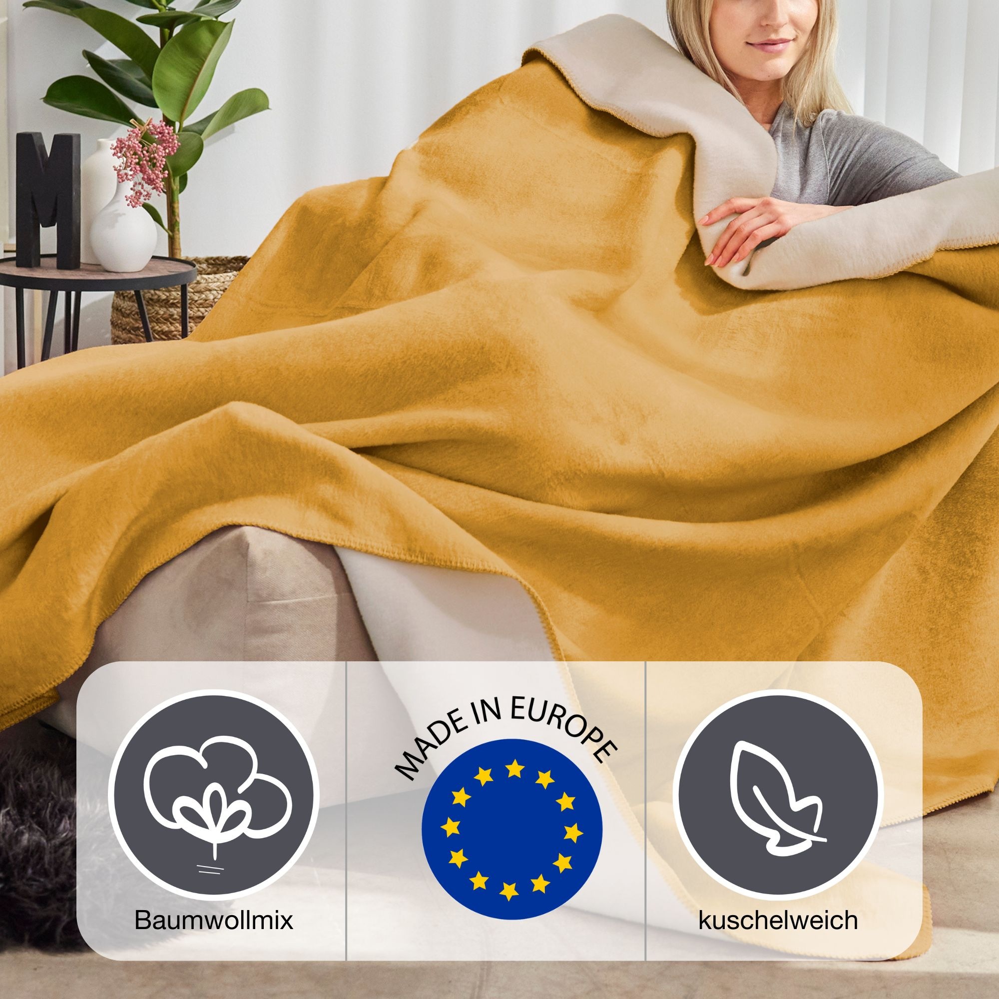 IBENA Wohndecke "Wohndecke Doubleface Dublin" in trendigen Farben günstig online kaufen