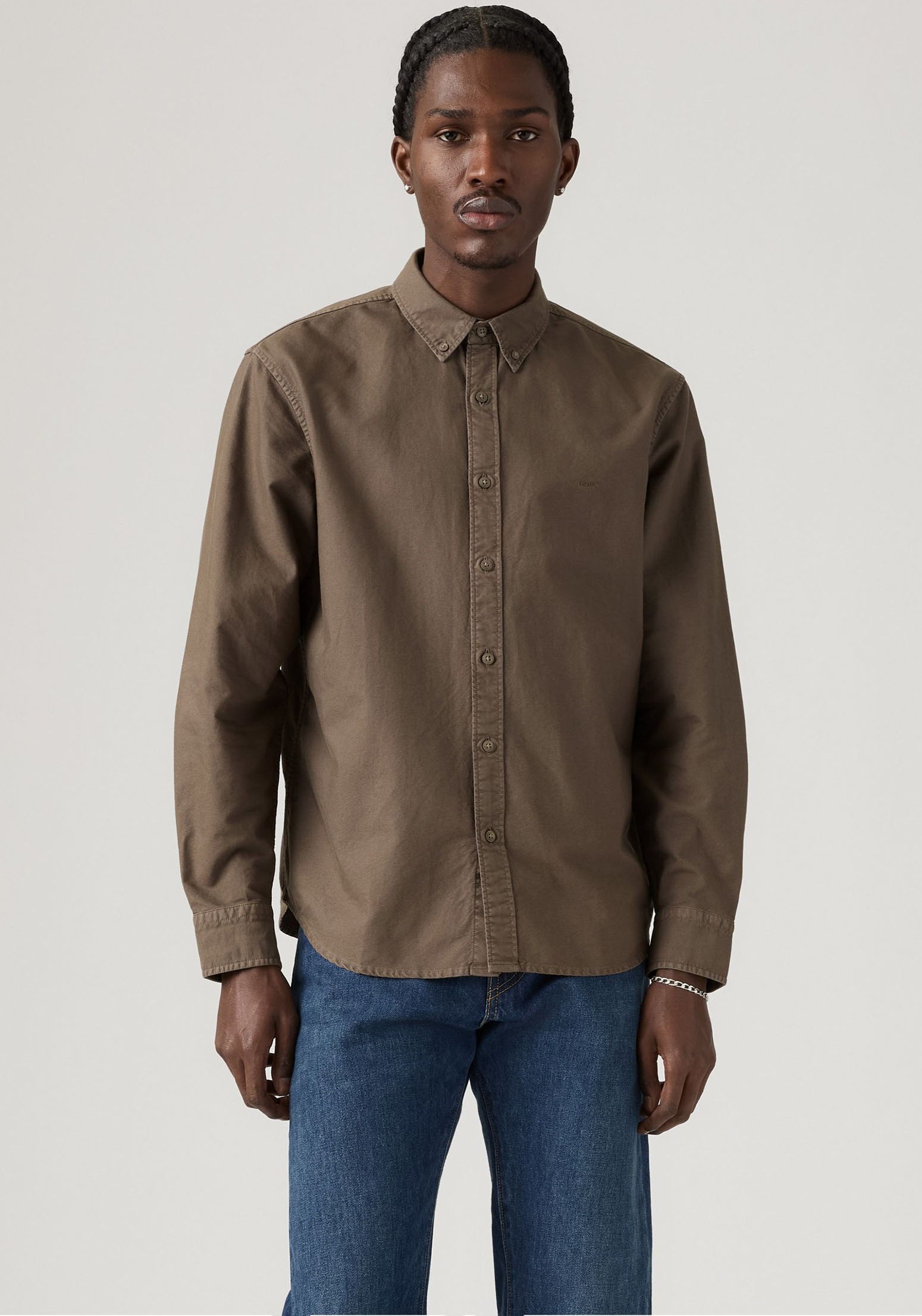 Levis Langarmhemd "AUTHENTIC BUTTON DOWN", mit Ton-in-Ton Logostickerei auf günstig online kaufen