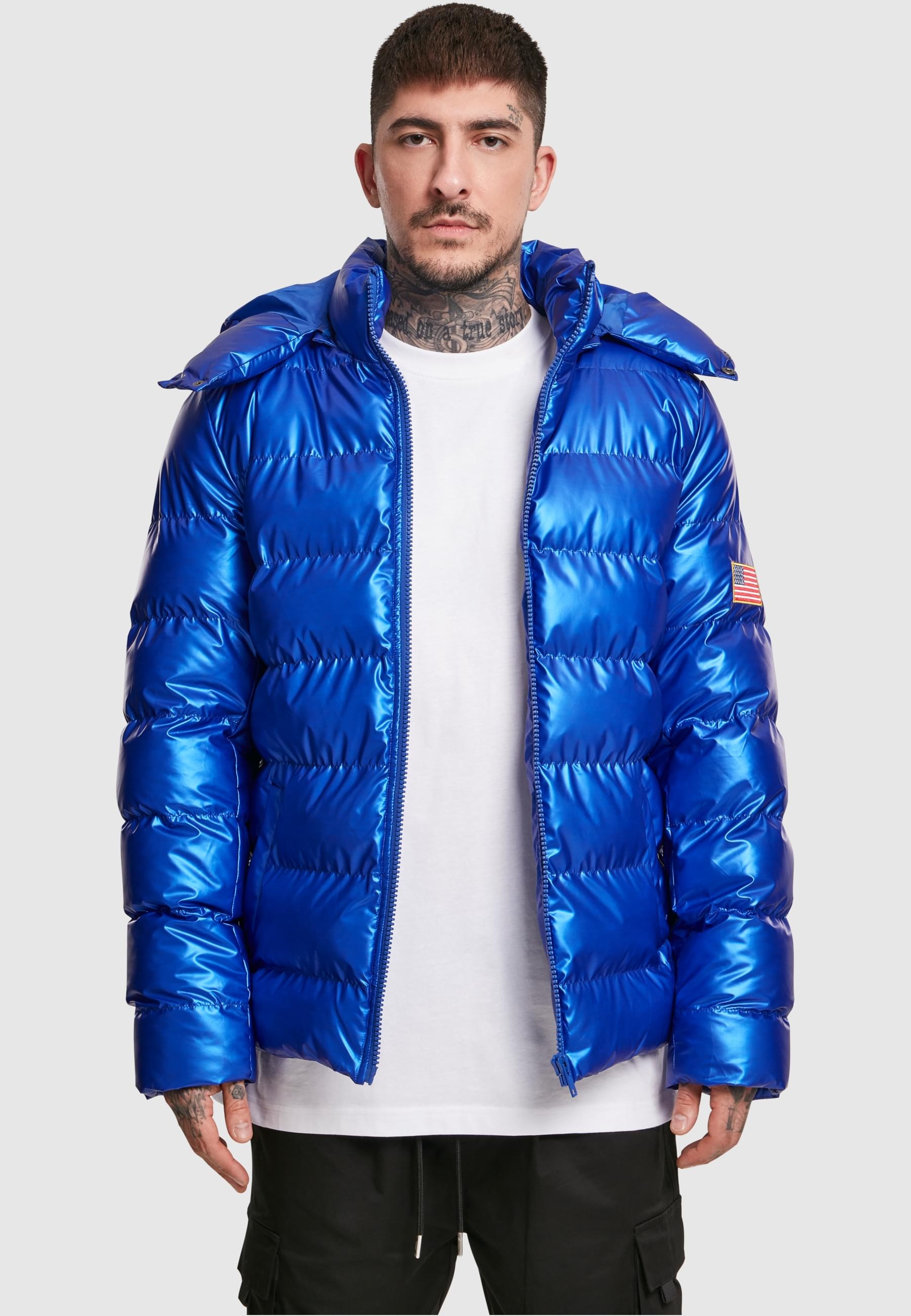 MisterTee Winterjacke »MisterTee Herren NASA Insignia Metallic Puffer Jacket«, (1 St.), ohne Kapuze